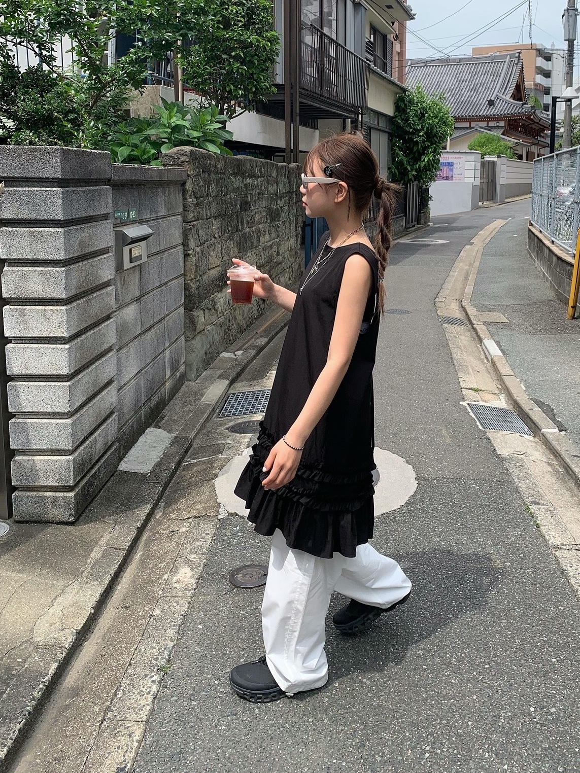 On Running x Post Archive Faction (Paf) Cloudmonster 2 Black Magnet, (W) Hysteric Glamour On Skull Pick Necklace Silver 착용 스타일 - 2