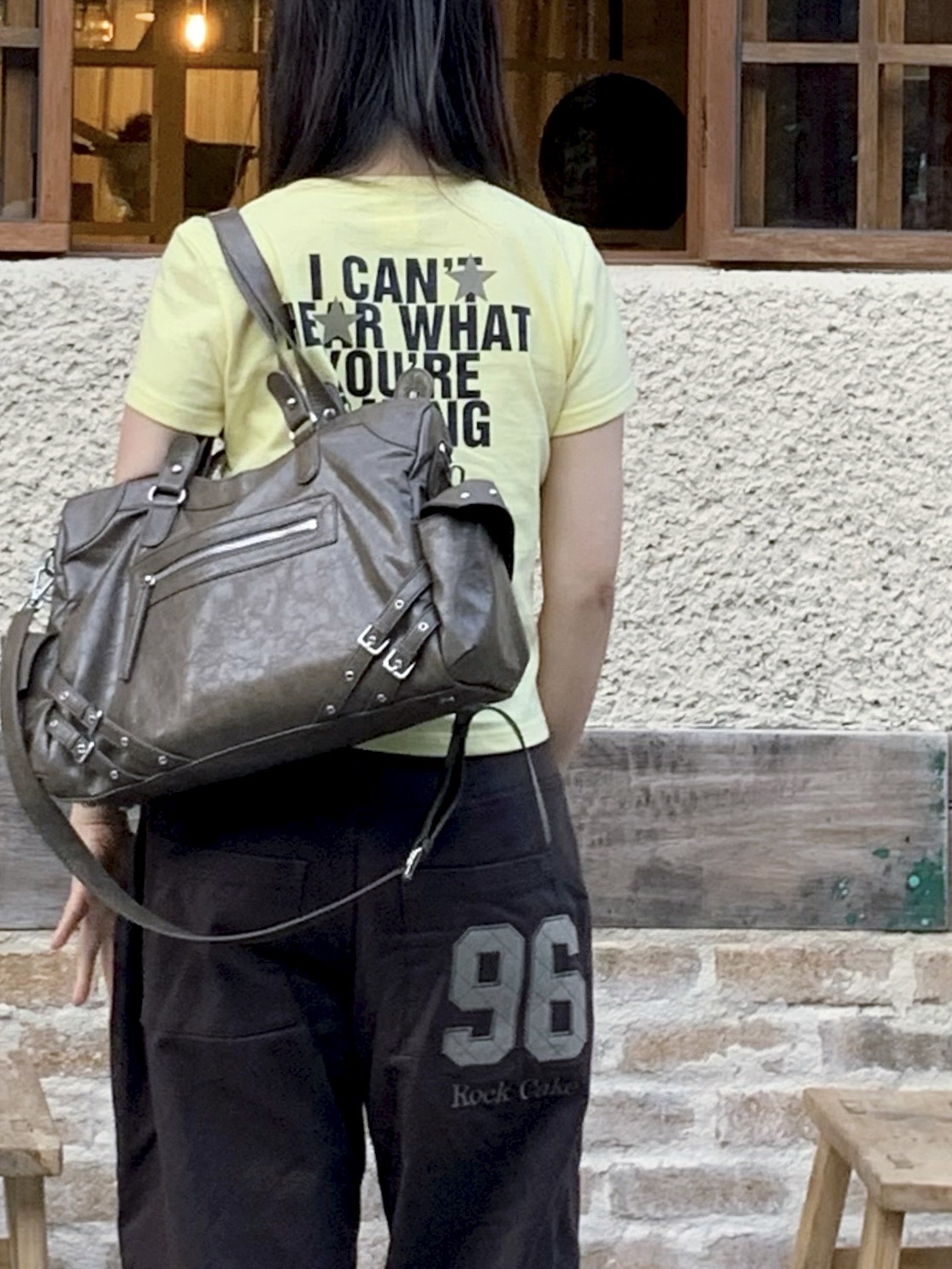 Thevinylhouse Star T-Shirt Yellow 착용 스타일 - 4