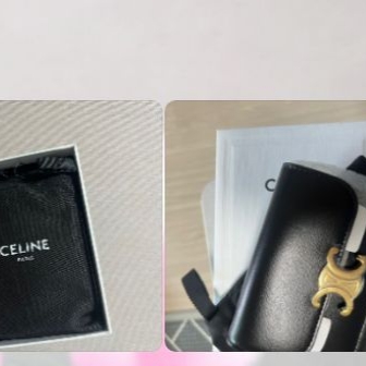 Celine Card Holder with Flap in Shiny Calfskin Black 착용 스타일 - 1