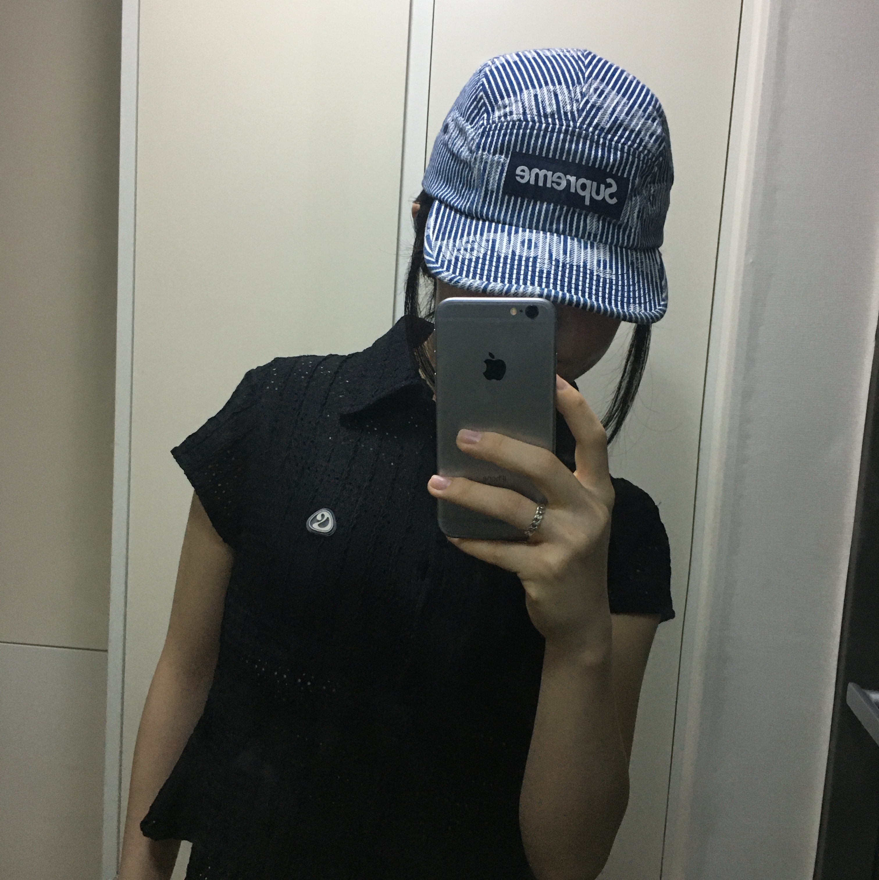 Supreme Denim Camp Cap Stripe - 24SS 착용 스타일