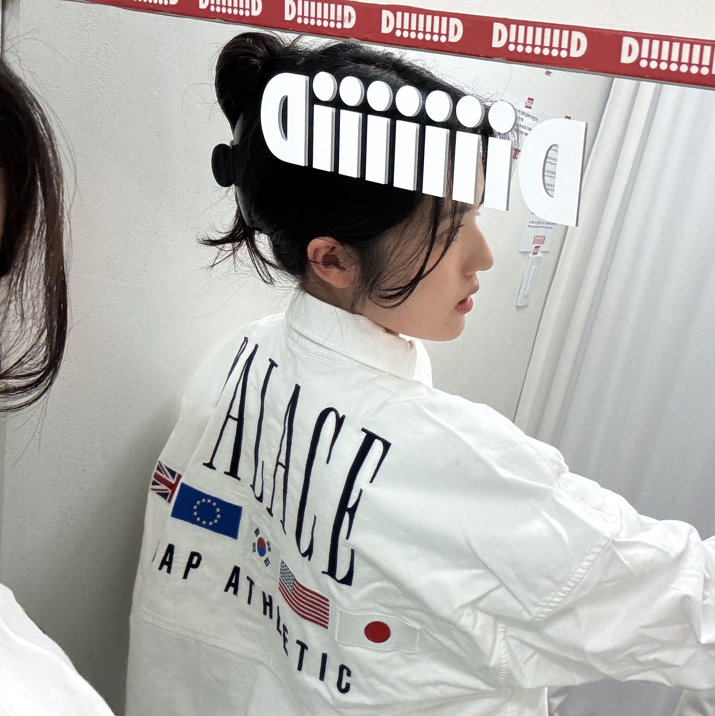 Palace x Gap Oxford Drop Shoulder White - 24SS, Palace x Gap Oxford Drop Shoulder Camo - 24SS 착용 스타일 - 1