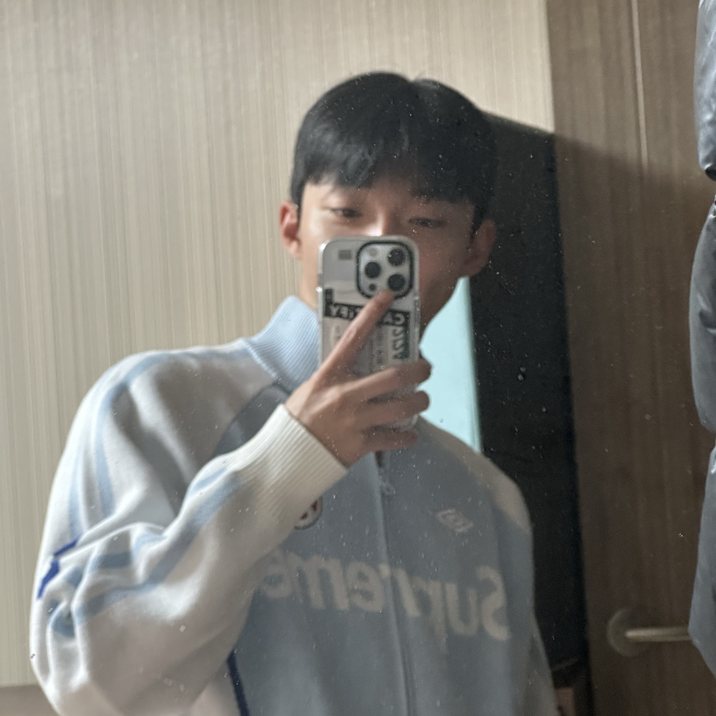Supreme x Umbro Zip Up Sweater Light Blue - 25SS 착용 스타일