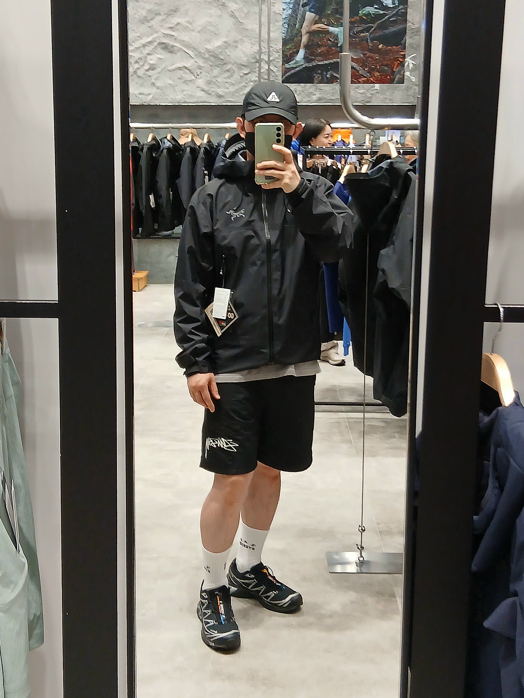 Nike ACG Trail Cap Black, IAB Studio Socks White (5 Pack) 착용 스타일 - 2