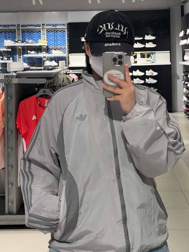 Adidas Adicolor 2000s Woven Track Top Grey Two Grey Three - KR Sizing 착용 스타일