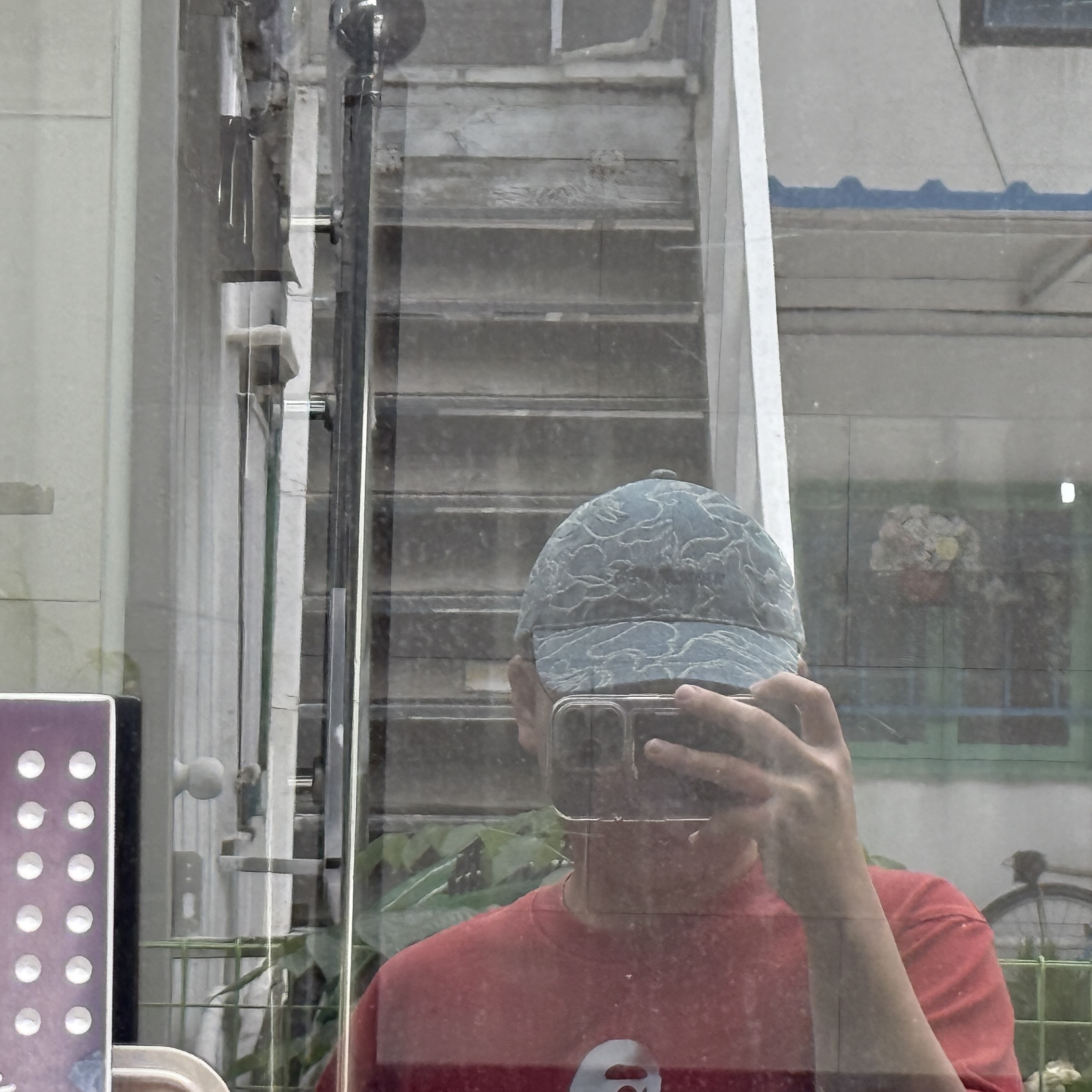 BAPE Line Camo Jacquard Multi Logo Denim Cap Light Indigo 착용 스타일 - 2