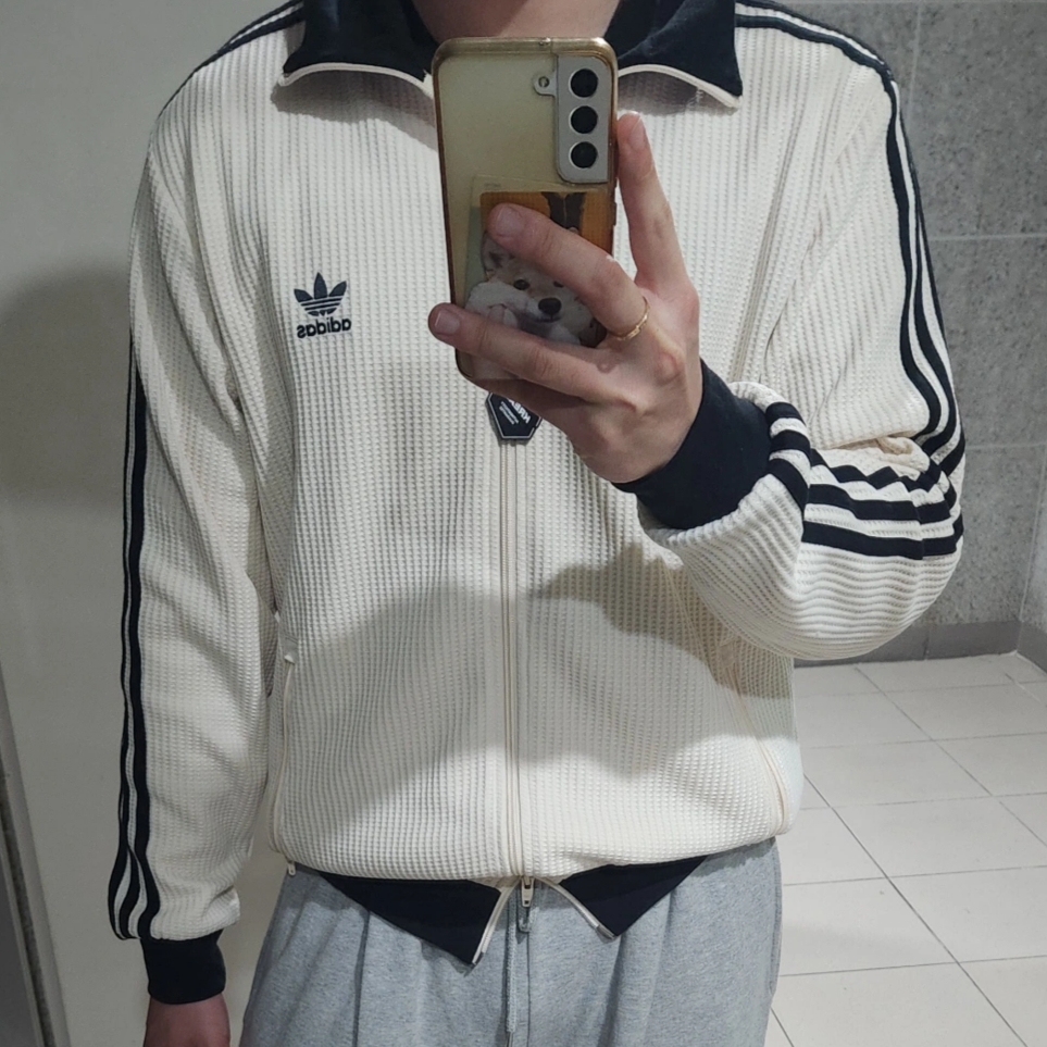 Adidas Waffle Beckenbauer Track Top Wonder White - KR Sizing 착용 스타일