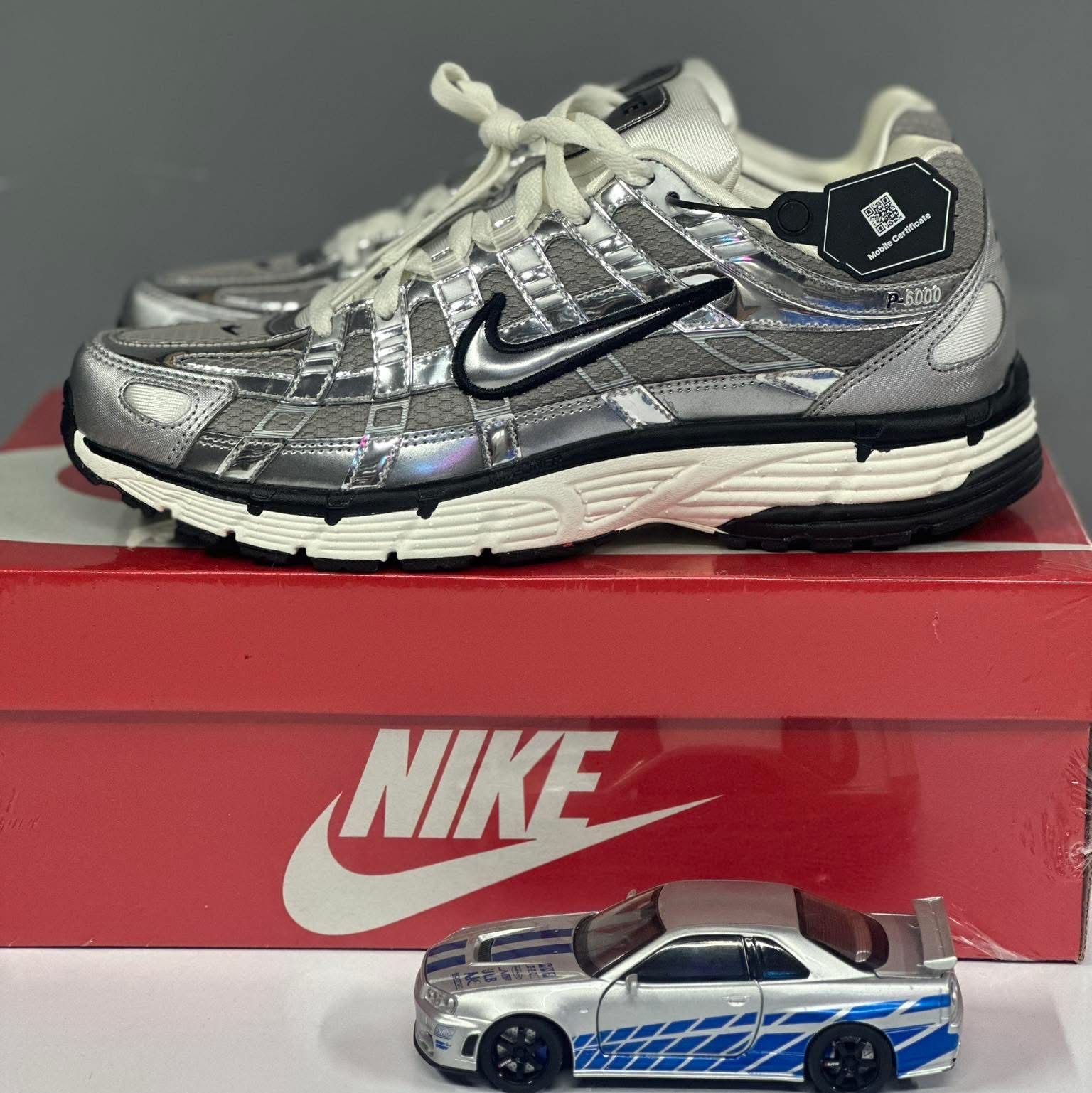 Nike P-6000 Metallic Silver 착용 스타일 - 1