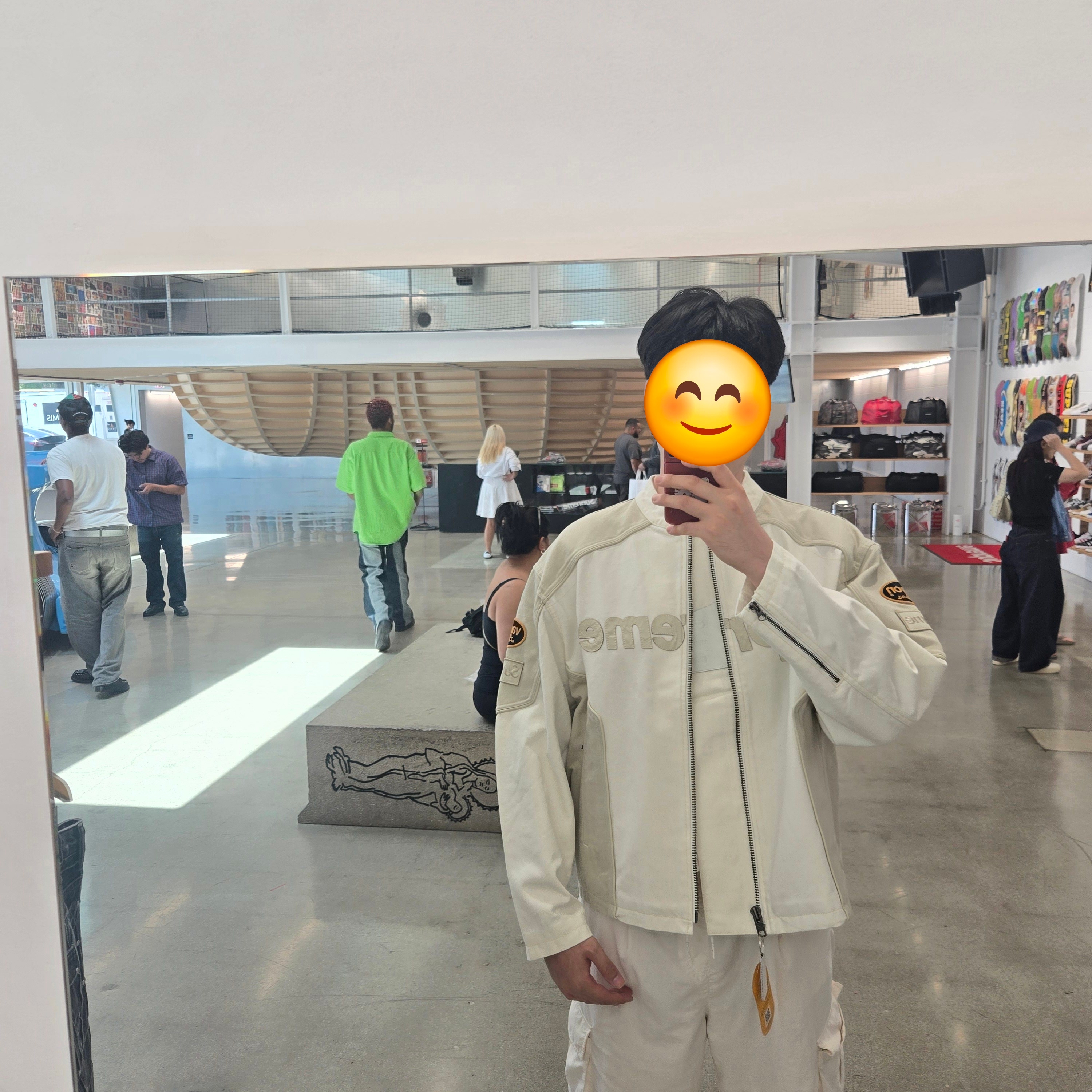 Supreme x Vanson Leathers Cordura Cotton Jacket White - 25SS 착용 스타일