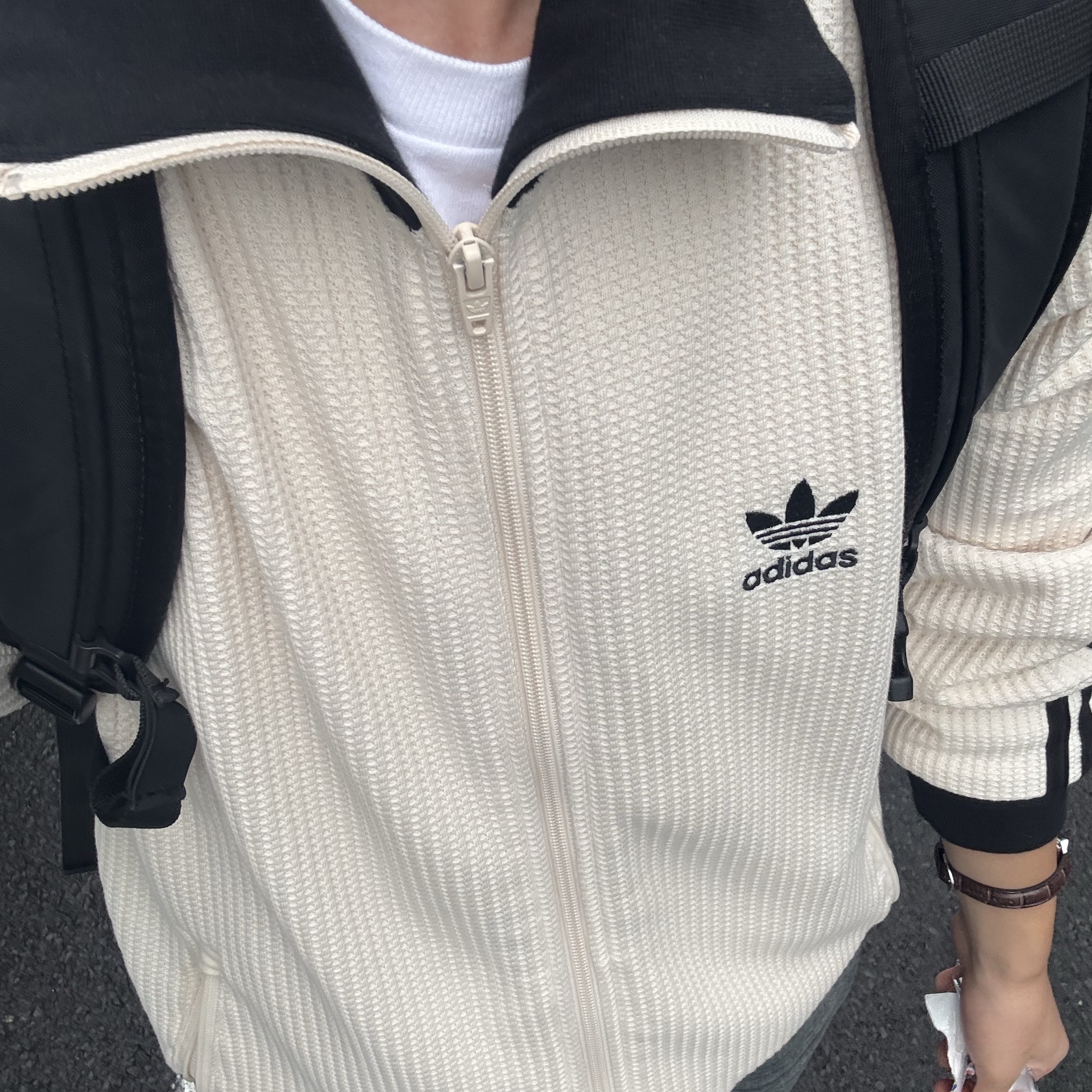 Adidas Waffle Beckenbauer Track Top Wonder White - KR Sizing 착용 스타일