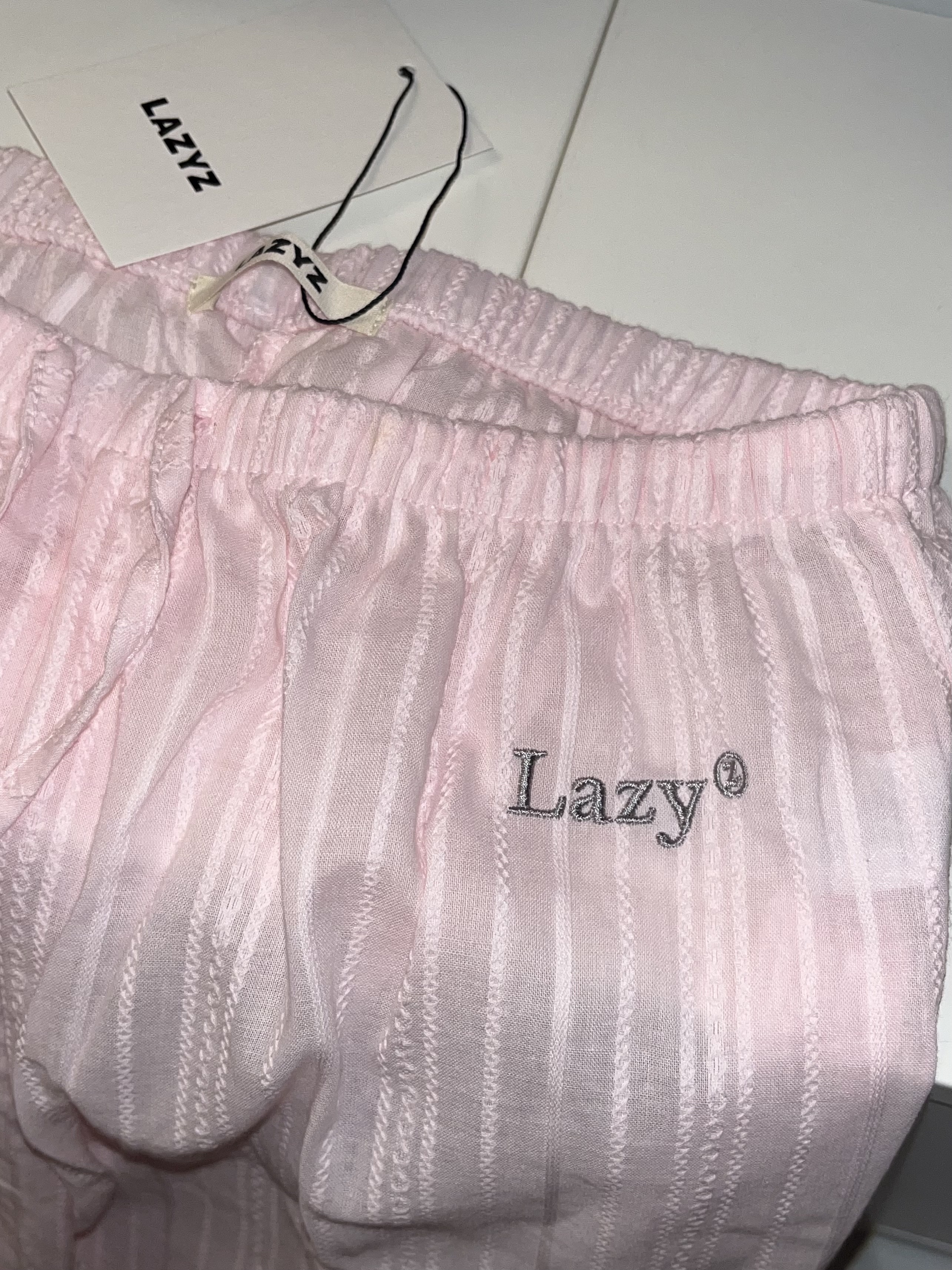 LAZYZ Sweet Summer Cotton Pajama Set Pink 착용 스타일 - 5