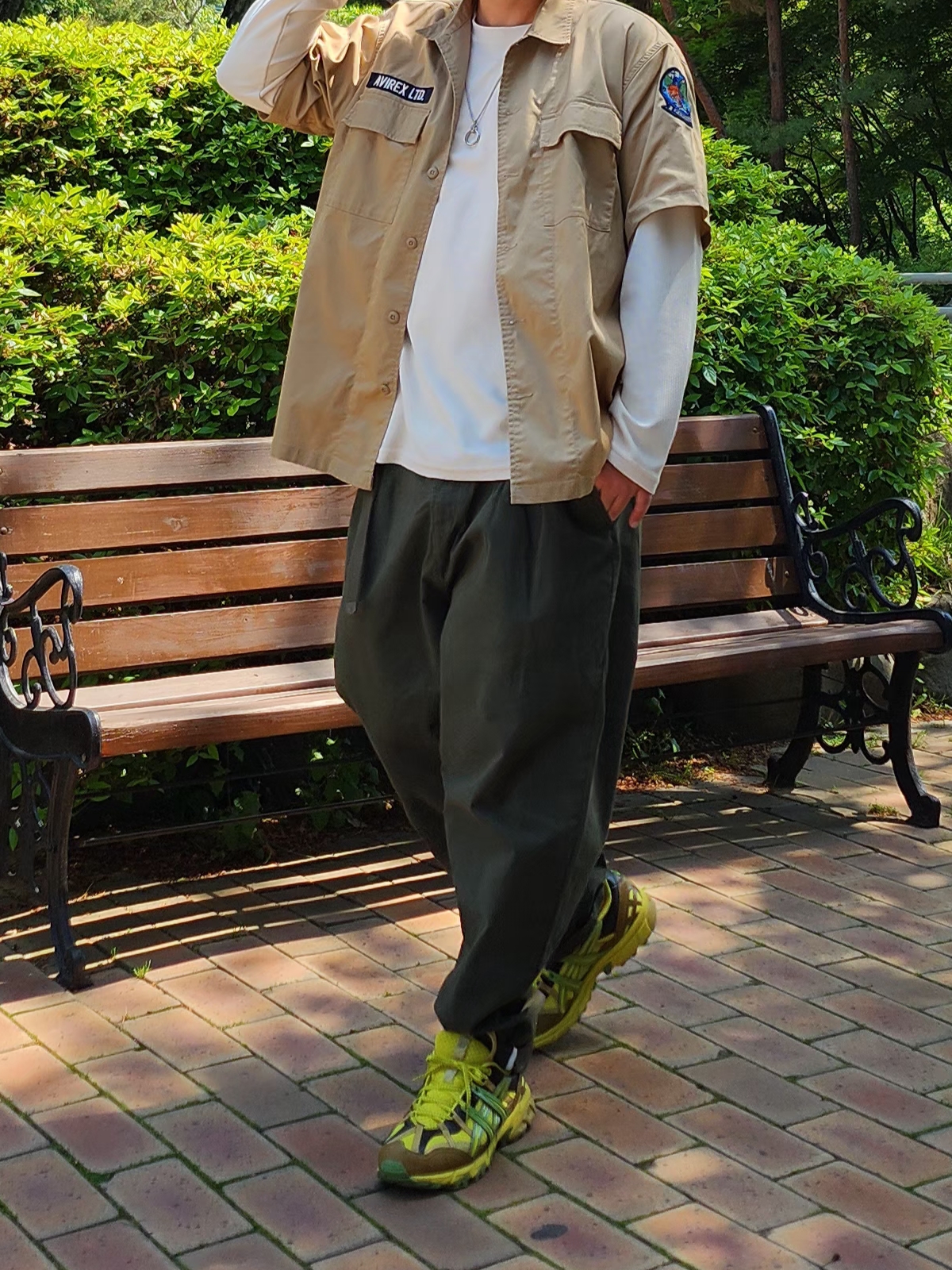 Asics HS4-S Gel-Sonoma 15-50 Gore-Tex Green Sheen Epsom 착용 스타일 - 1