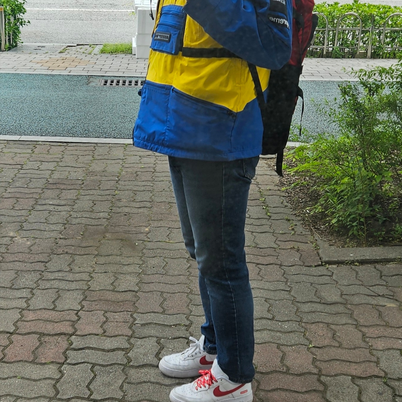 Nike x Supreme Air Force 1 Low White, Supreme x The North Face Steep Tech Hooded Jacket Royal - 16SS 착용 스타일
