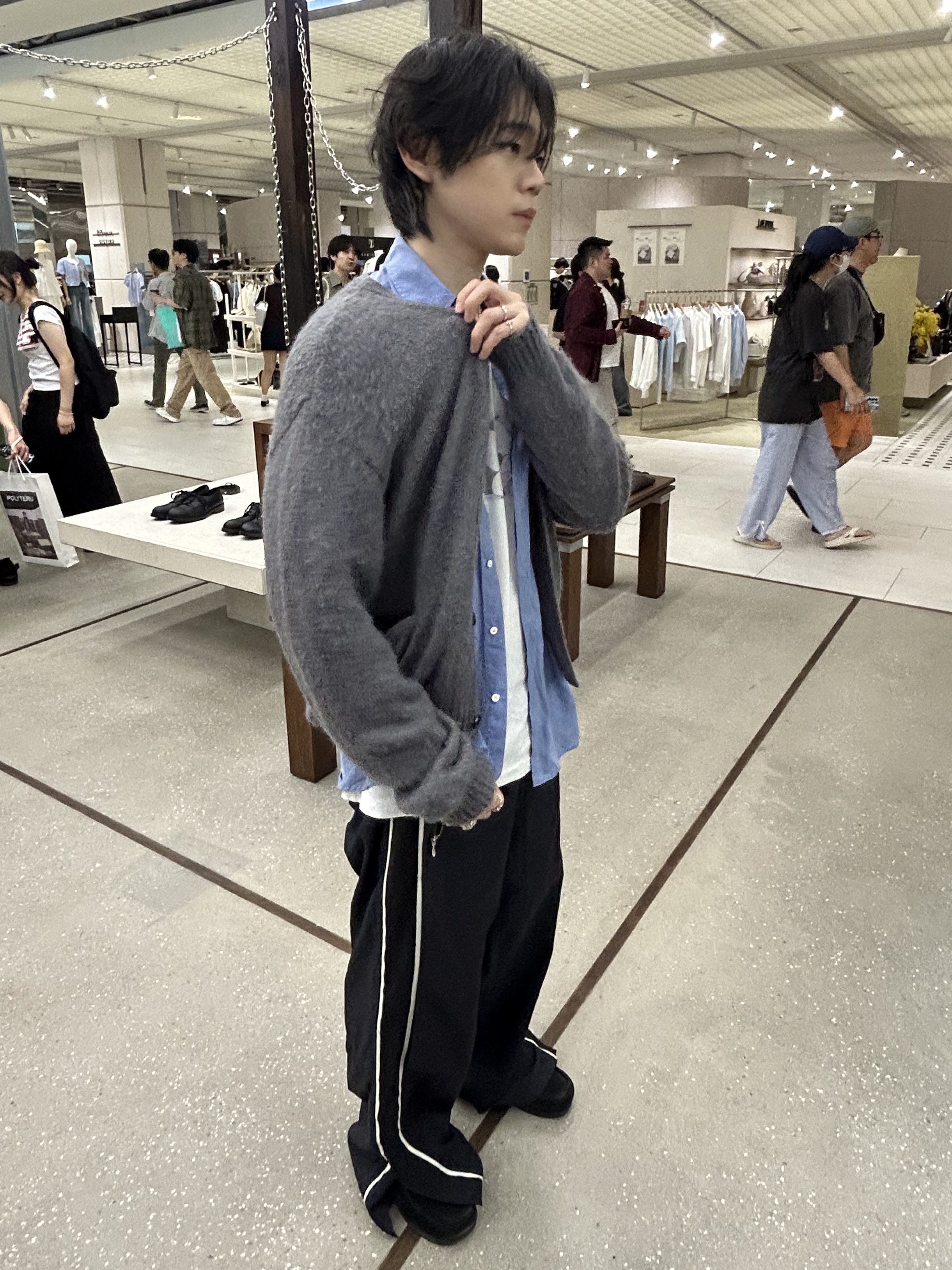 Polyteru 1011 Nylon Track Pants Dark Navy - 24SS 착용 스타일