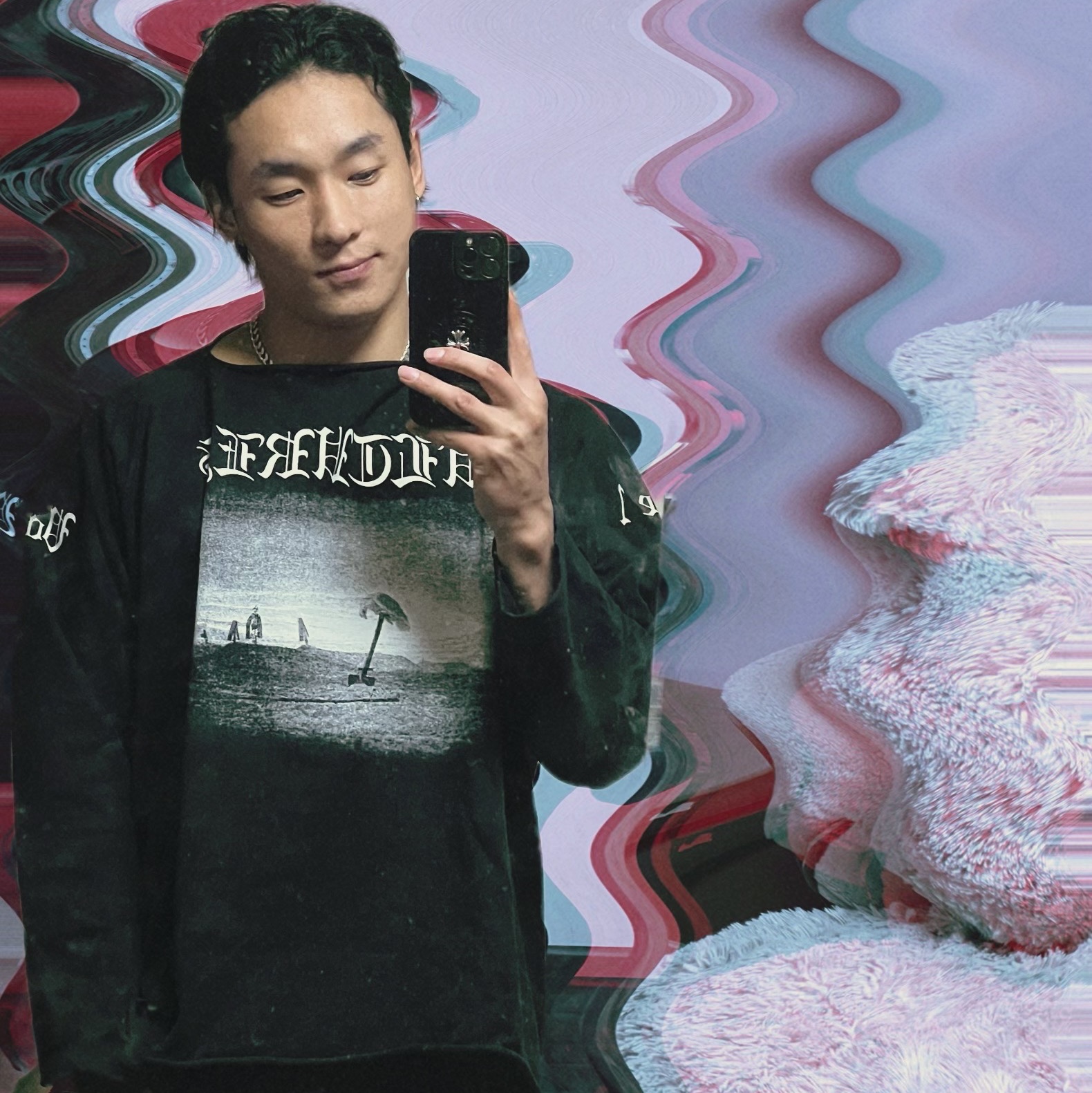 Yeezy Vultures Long T-Shirt Black 착용 스타일