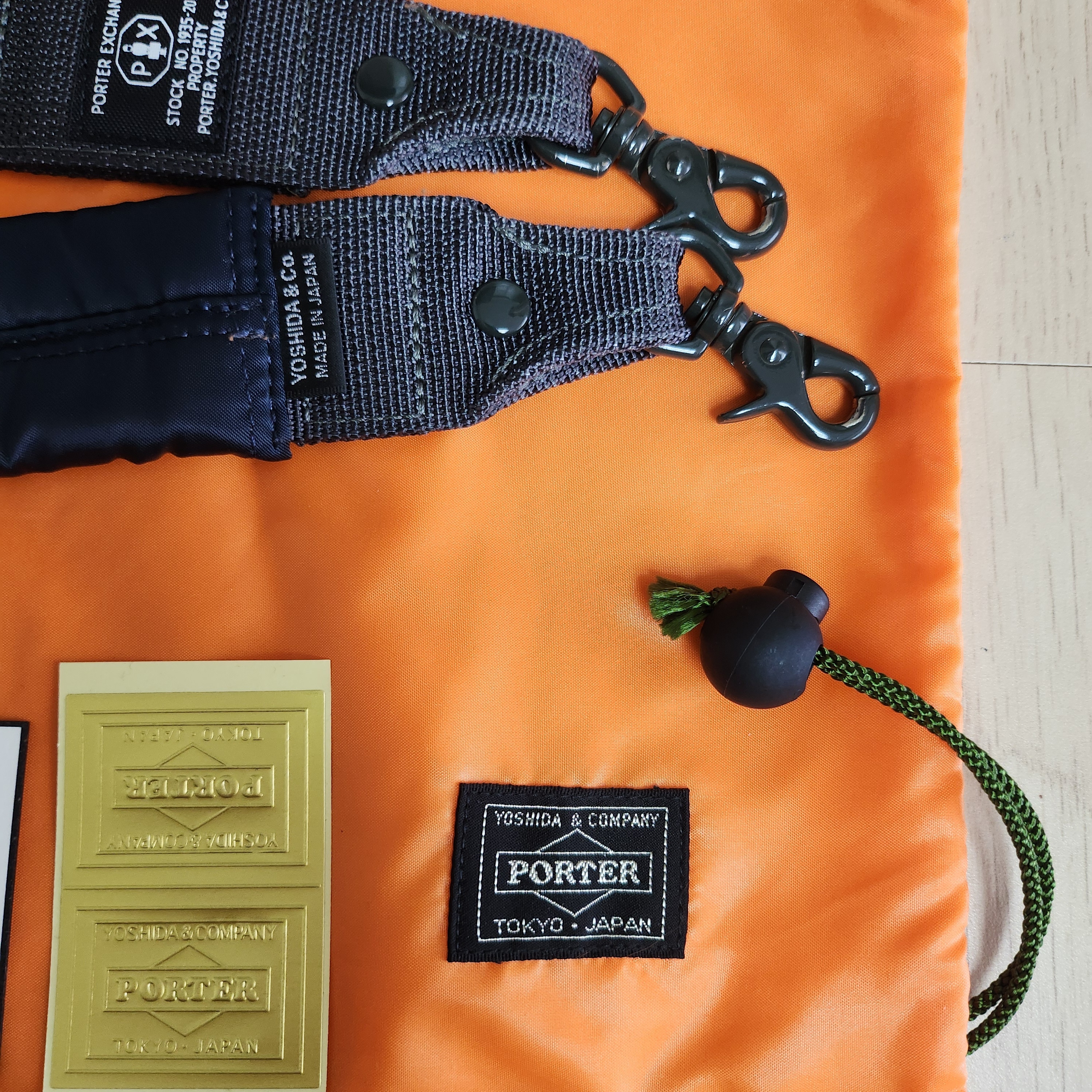 Porter PX Tanker Operator Bag 16 Iron Blue, Porter Carrying Equipment Strap 40 Sage Green 착용 스타일 - 9