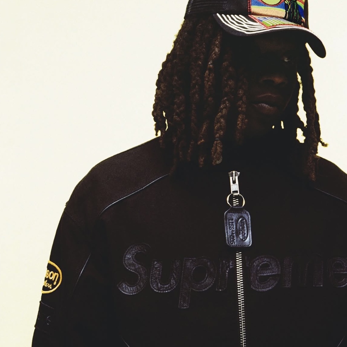 Supreme x Vanson Leathers Cordura Cotton Jacket Black - 25SS 착용 스타일