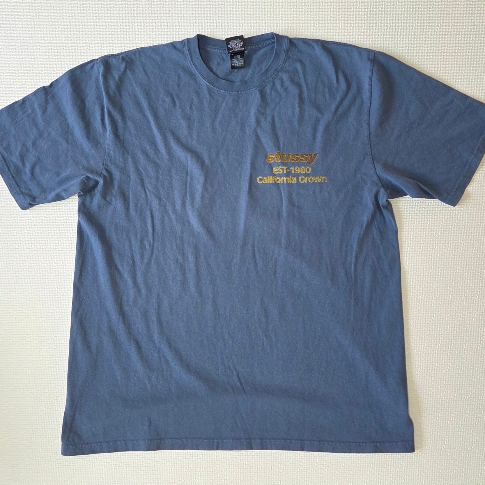 Stussy California Grown Pigment Dyed T-Shirt Navy 착용 스타일 - 1
