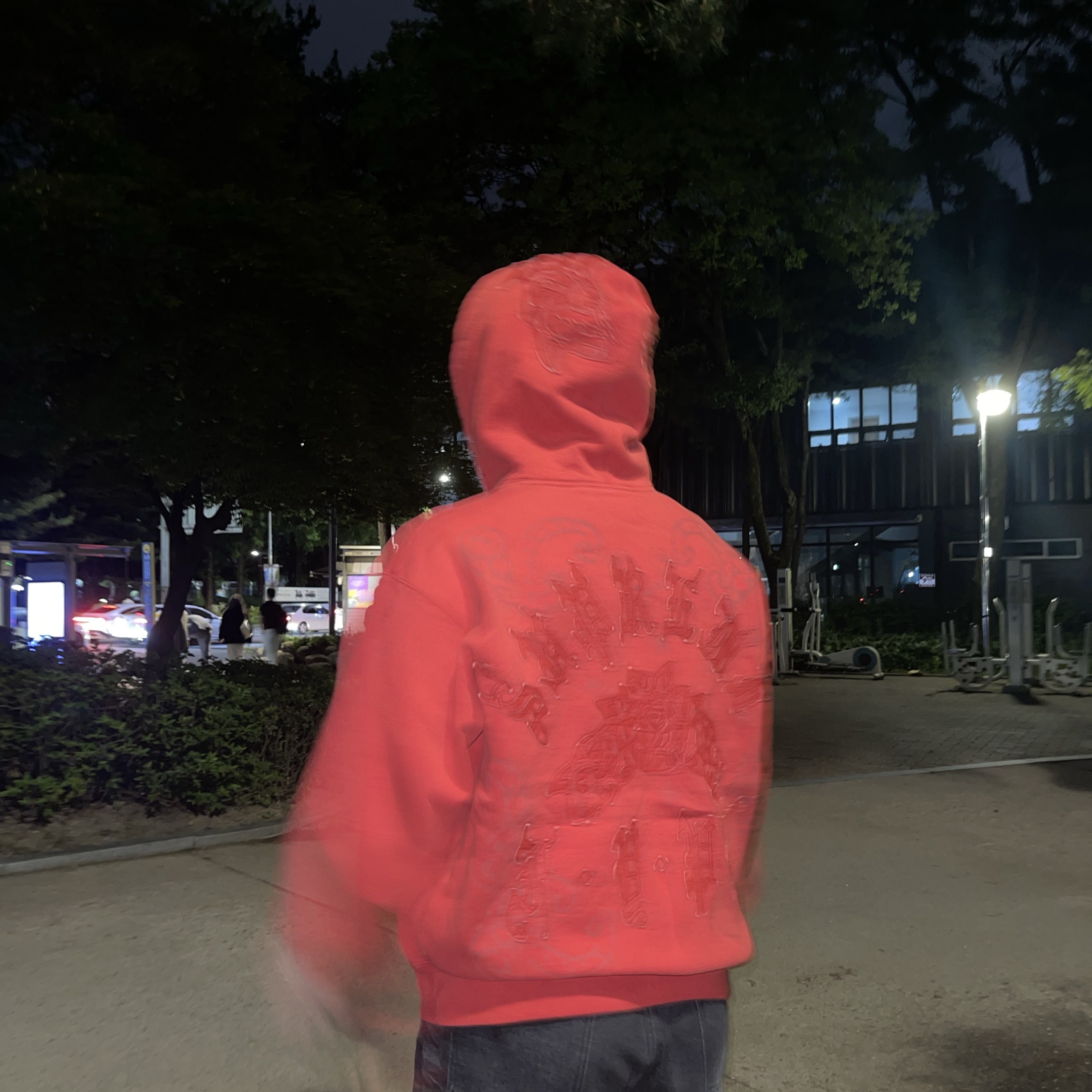 Supreme Leather Applique Zip Up Hooded Sweatshirt Burnt Red - 25SS 착용 스타일