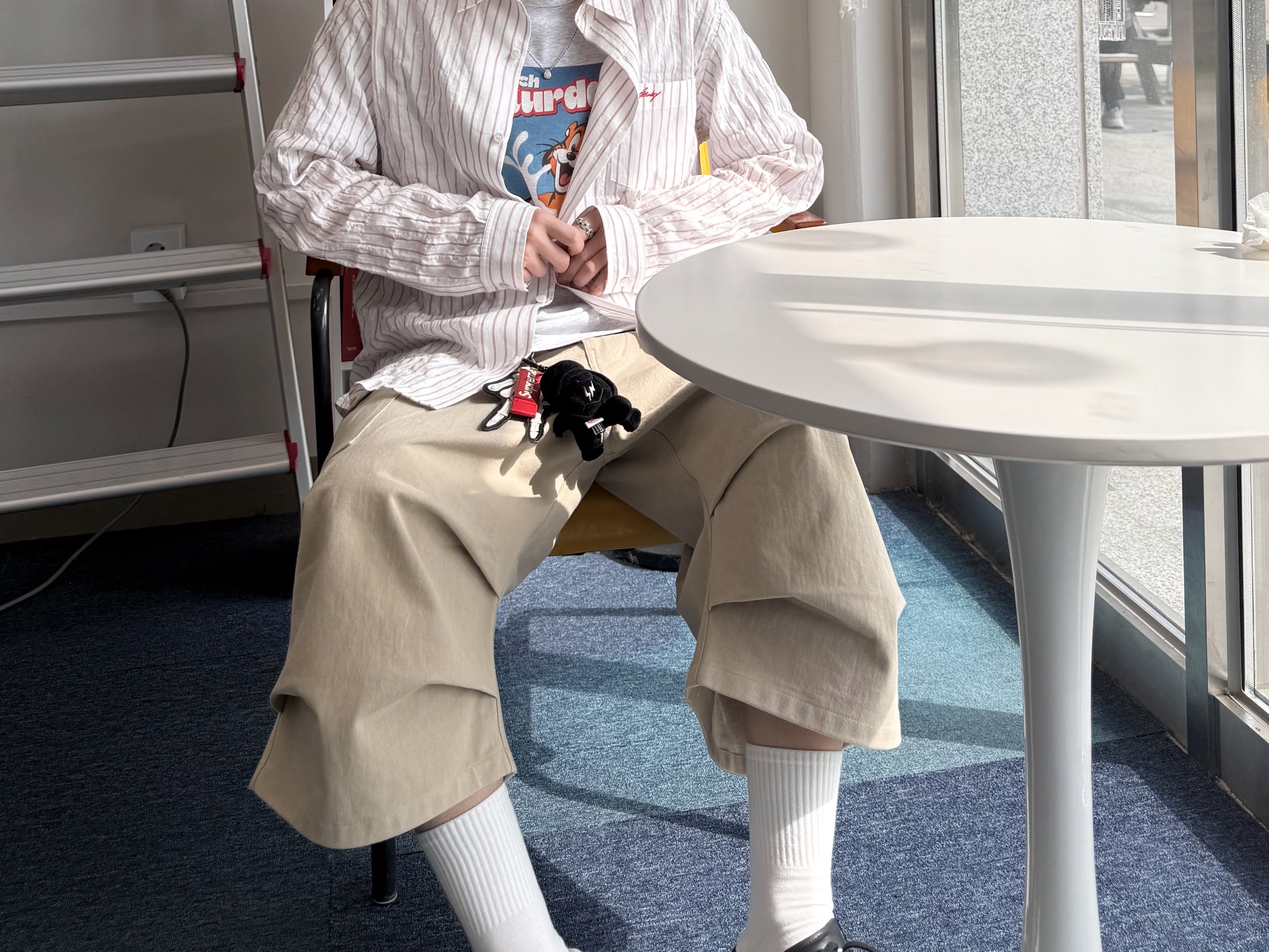 Nonnod Side Cargo Shorts Beige, Fragment x Pokemon INN Thunderbolt Project TBP Mascot Key Ring Zenigame Black 착용 스타일 - 1