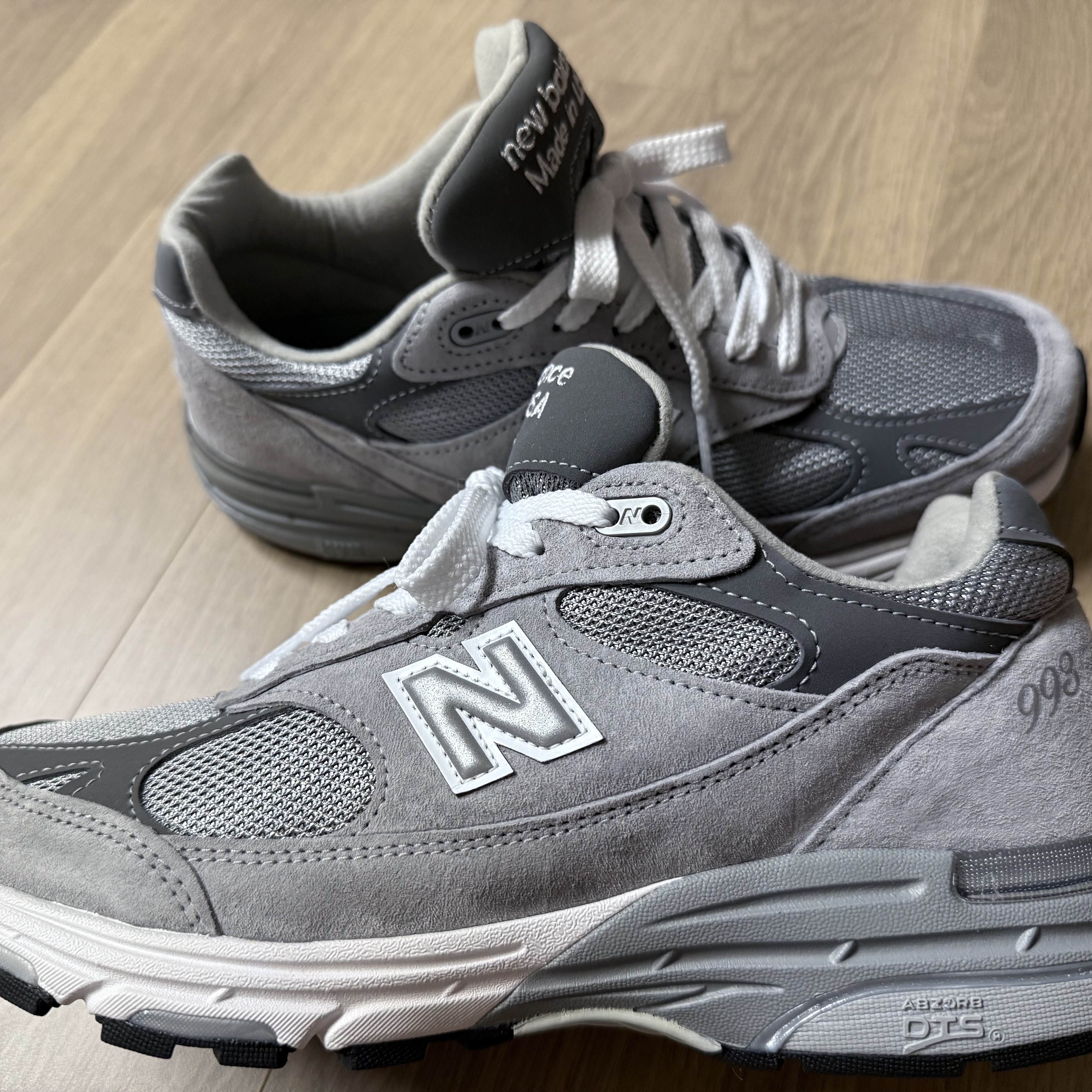 New Balance 993 Made in USA Grey - D Standard 착용 스타일 - 2