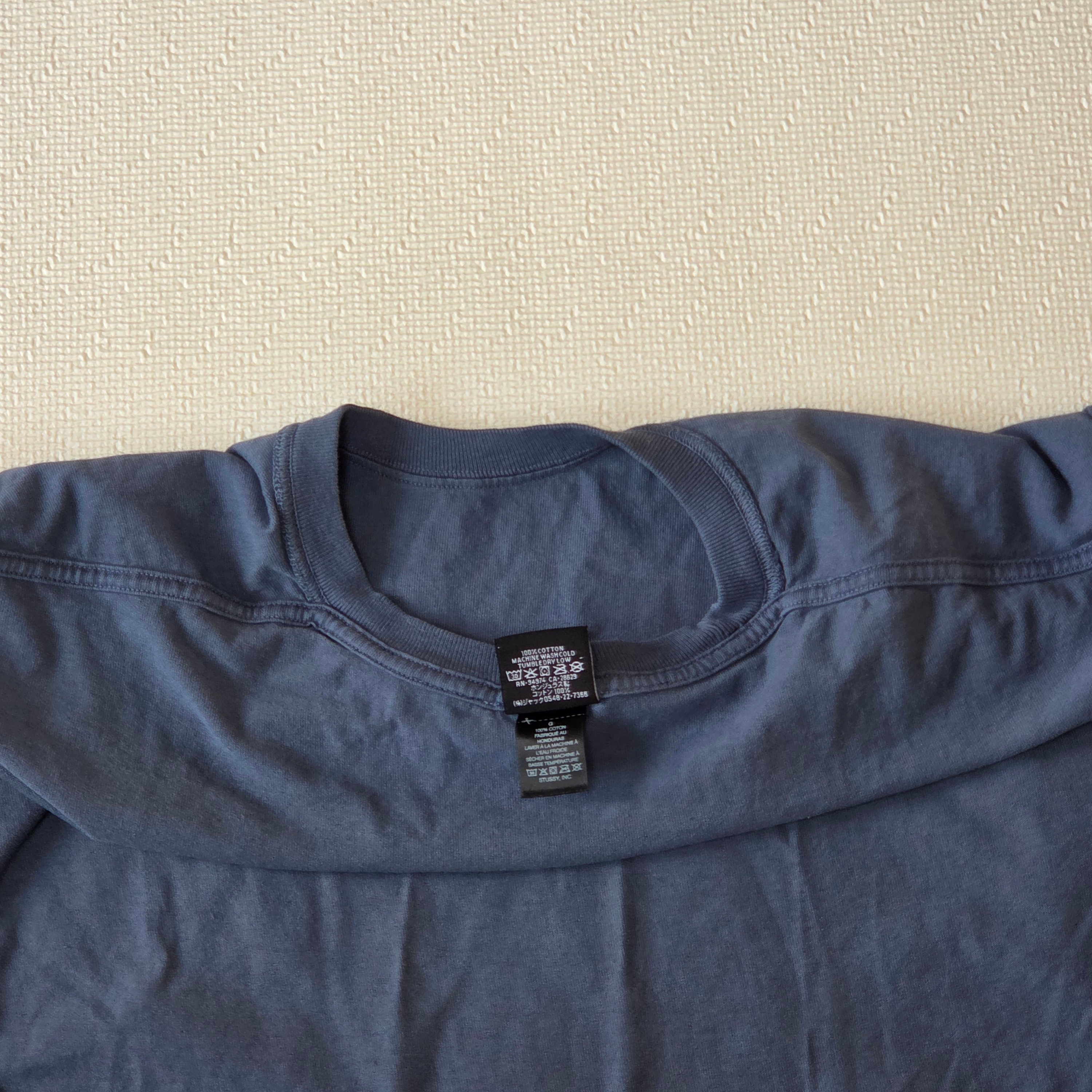 Stussy California Grown Pigment Dyed T-Shirt Navy 착용 스타일 - 2