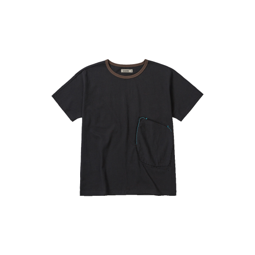 KAT1521 Karactor Patchwork Pocket Half T-shirts Dusty black