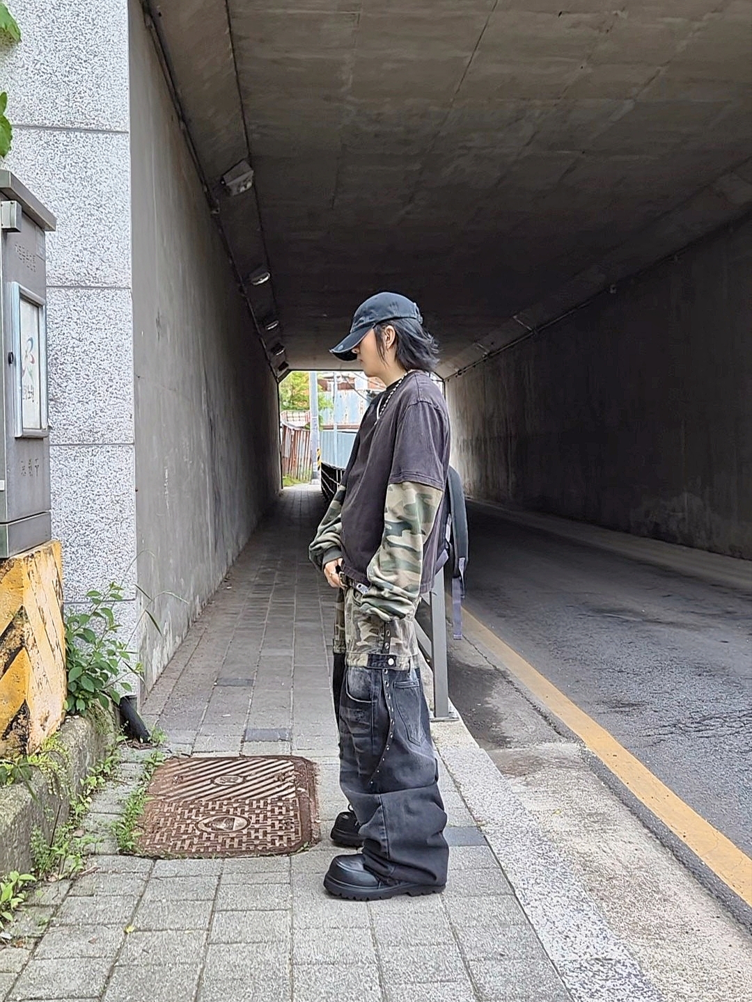 Force Sensitive Fst Leather Long Belt, Nonnod Hollow Destroyed Cap Vintage Black 착용 스타일 - 6