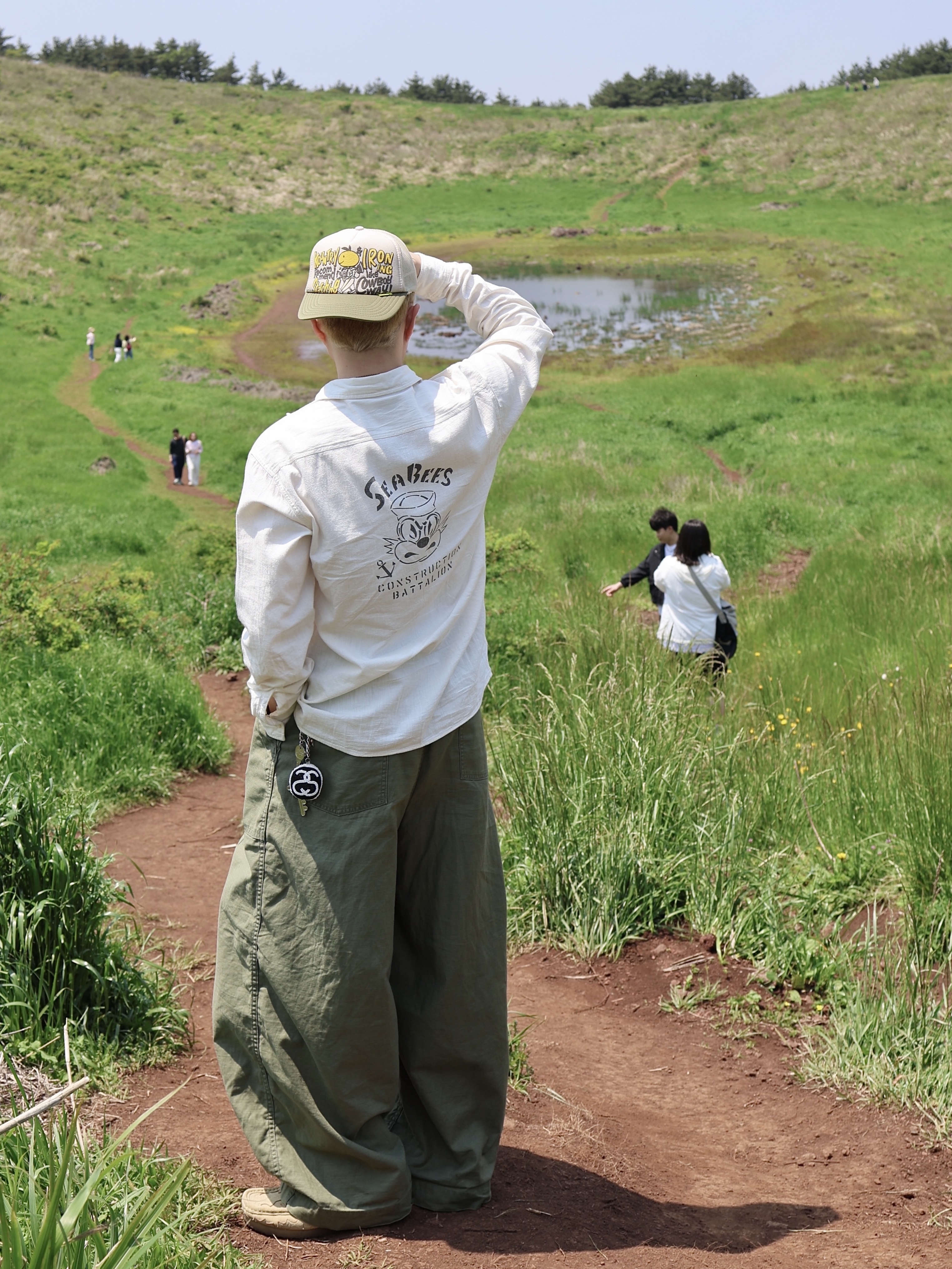 Kapital Kountry Dirty Shrink Truck Cap Kinari Khaki, Needles H.D. Fatigue Pants Olive 착용 스타일 - 1