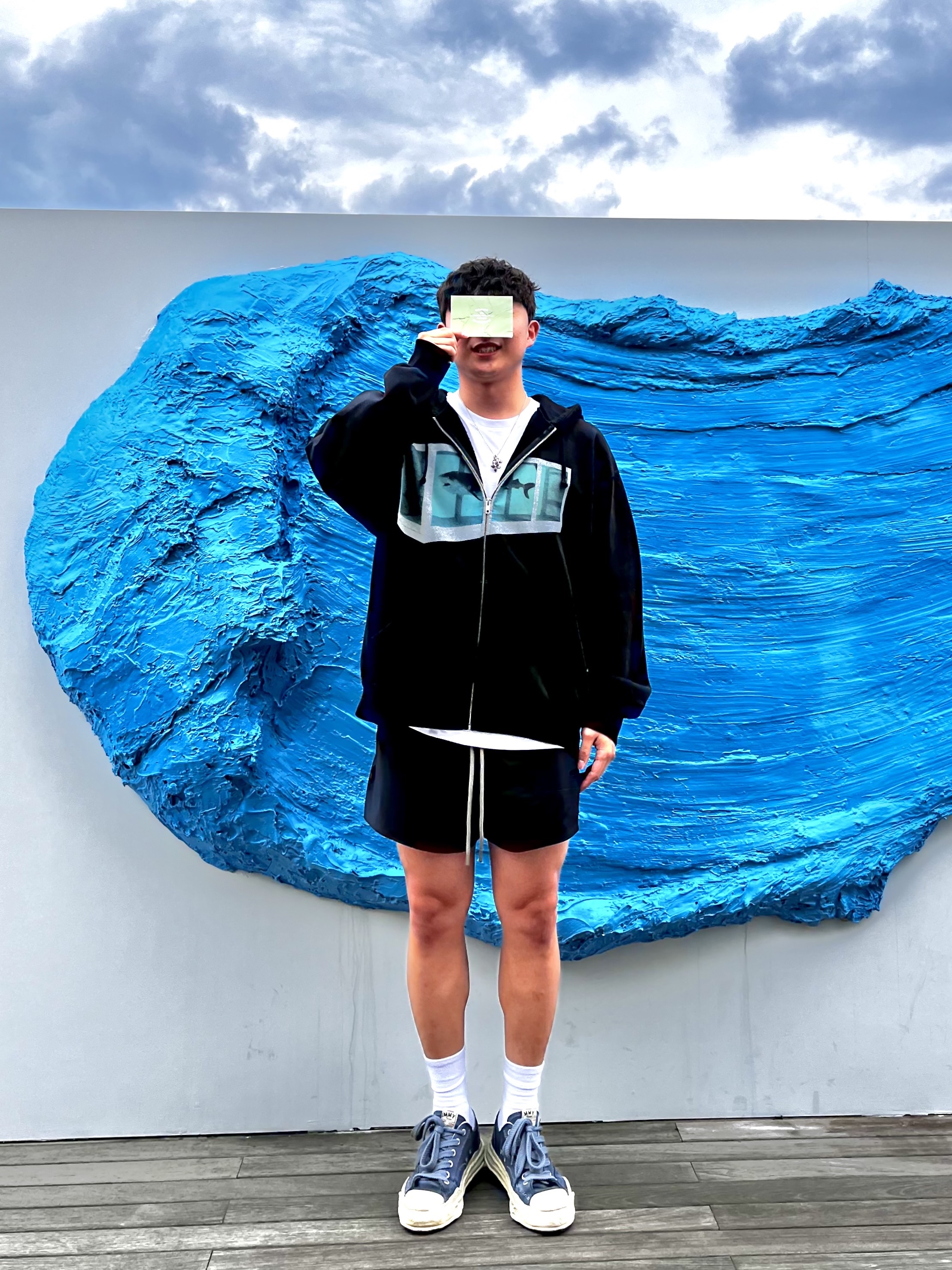 Supreme x Damien Hirst Zip Up Hooded Sweatshirt Black - 25SS, Essentials Nylon Running Short Black - 24SS 착용 스타일