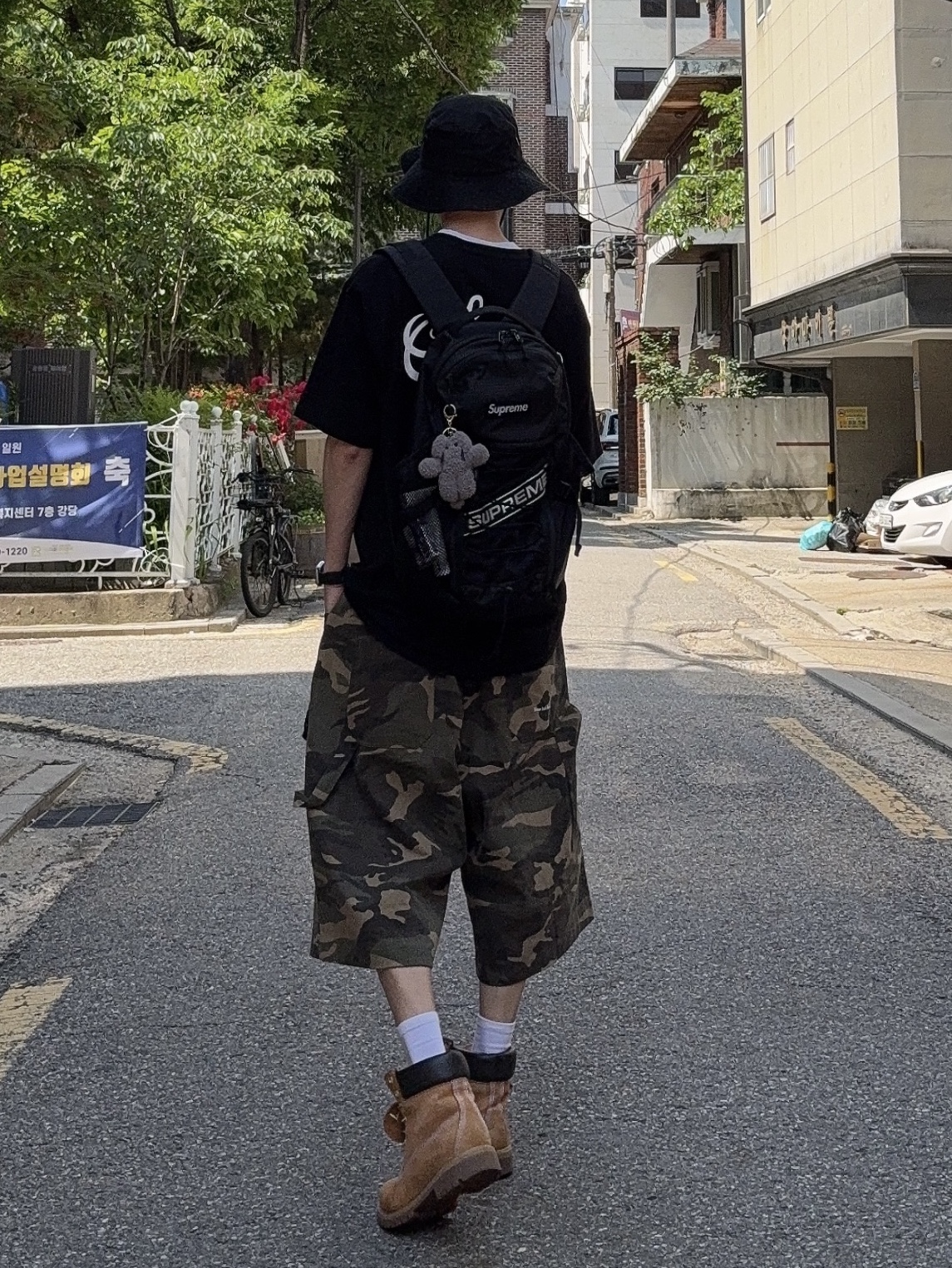 Timberland Premium 6 inch Waterproof Boot Wheat Nubuck - Medium, SLOW RECORD HOUSE Carpenter Bermuda Wide Camo Pants Vintage Green 착용 스타일 - 2