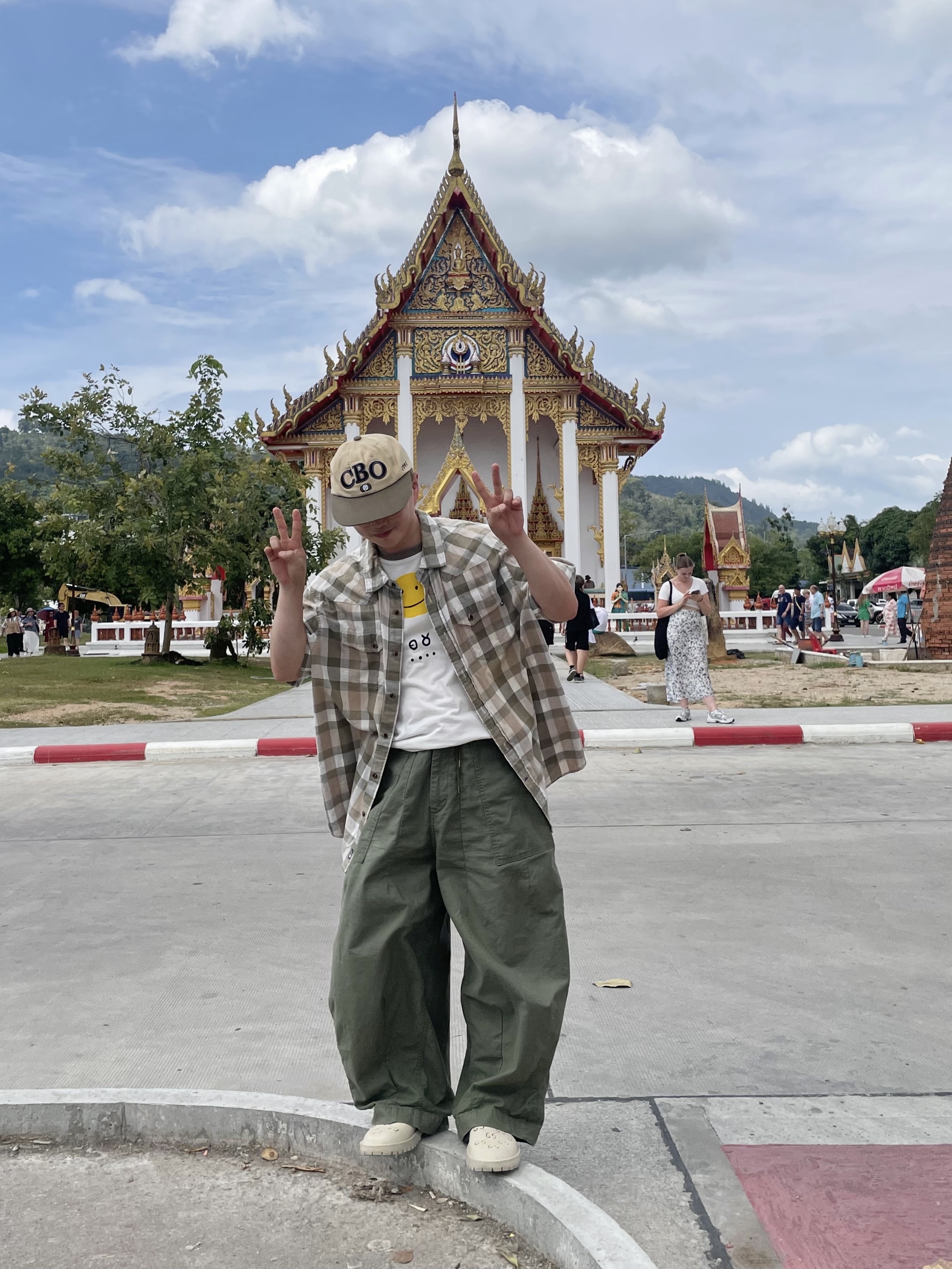 Kapital Kountry Dirty Shrink Truck Cap Kinari Khaki, Needles H.D. Fatigue Pants Olive 착용 스타일 - 10