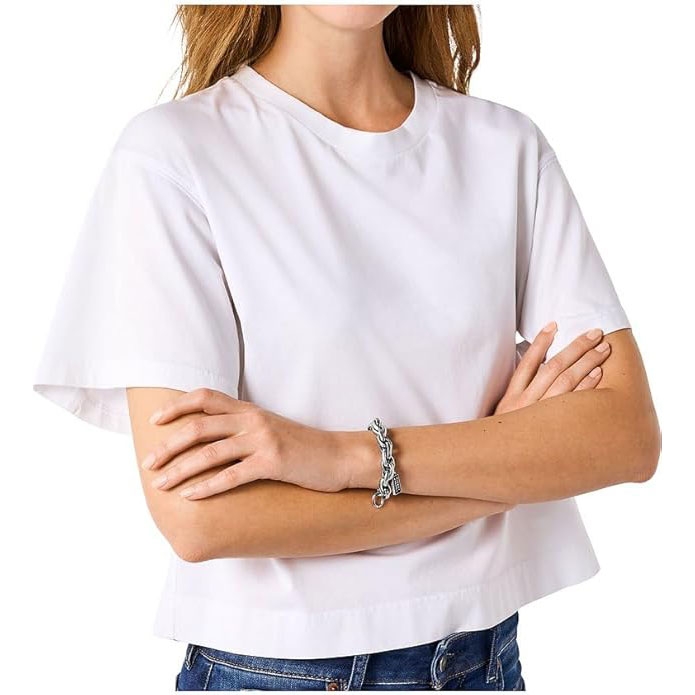 Diesel Dx1514040 Agate Chain Bracelet Silver 착용 스타일 - 1