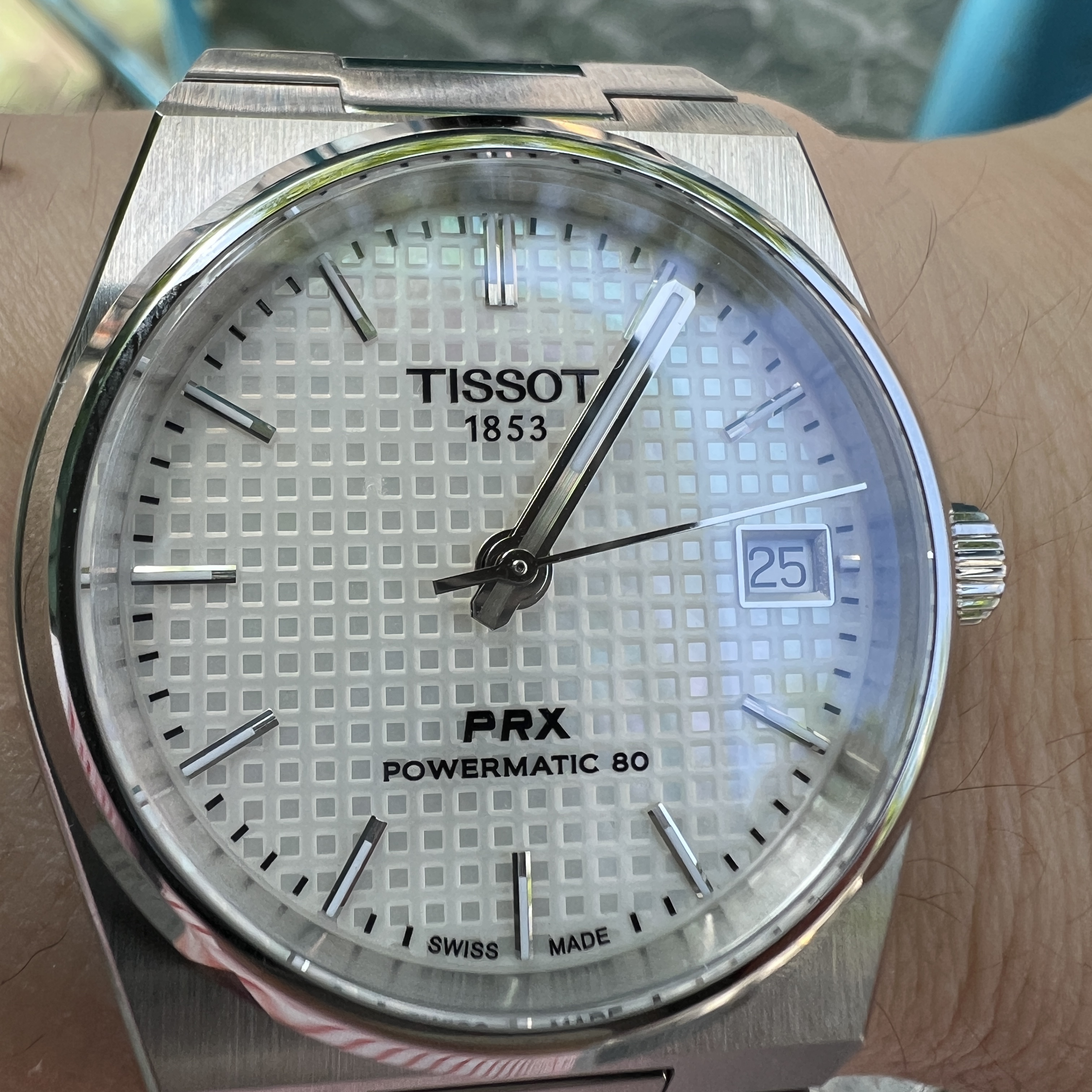 Tissot PRX Powermatic 80 35mm Steel Mother of Pearl 착용 스타일