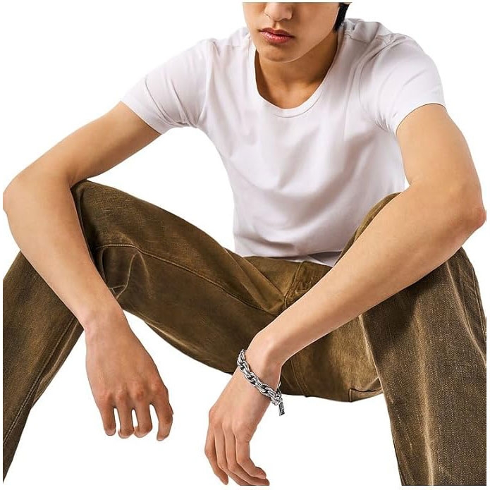 Diesel Dx1514040 Agate Chain Bracelet Silver 착용 스타일 - 2