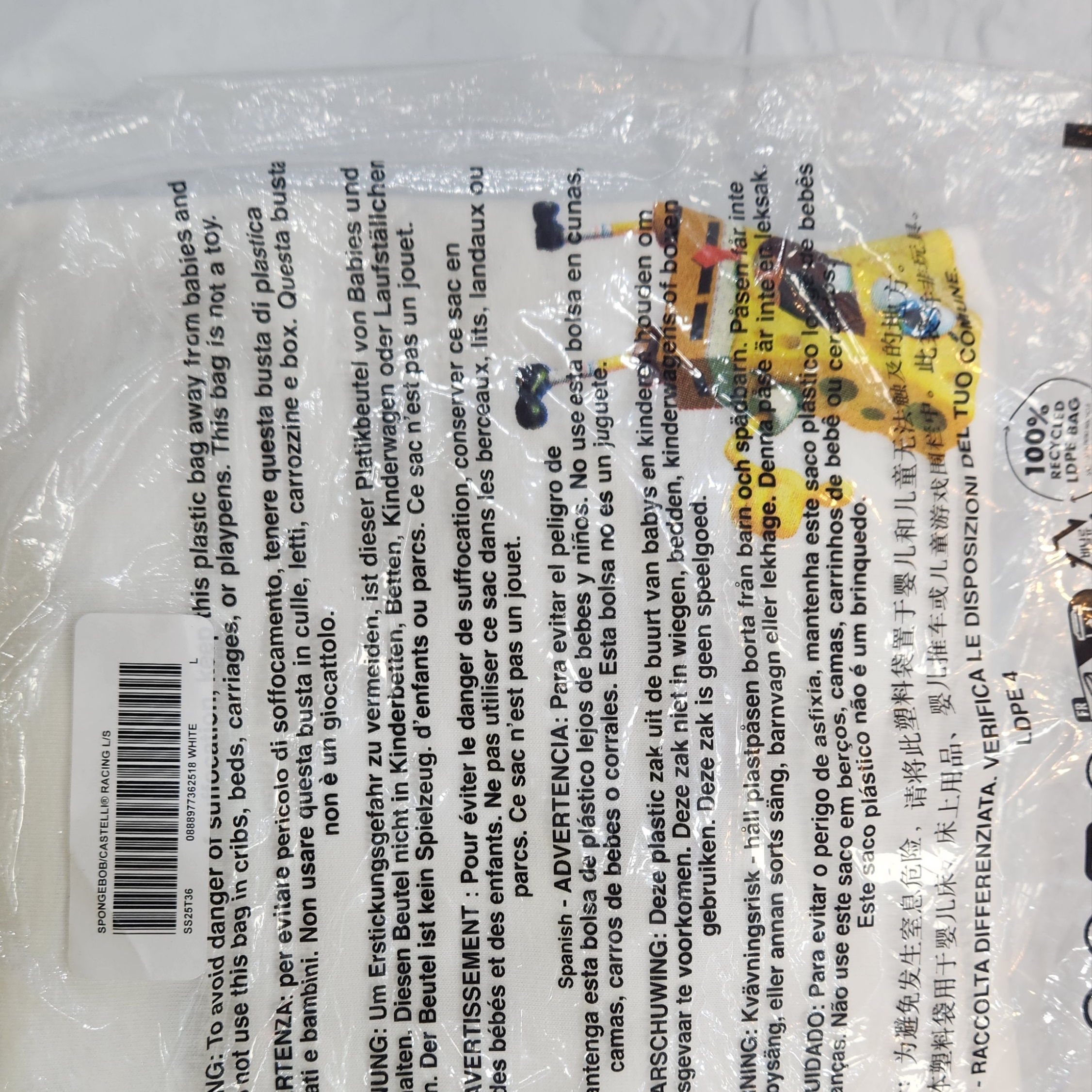 Supreme x SpongeBob SquarePants Castelli Racing L/S T-Shirt Black - 25SS, Supreme x SpongeBob SquarePants Castelli Racing L/S T-Shirt White - 25SS 착용 스타일 - 2