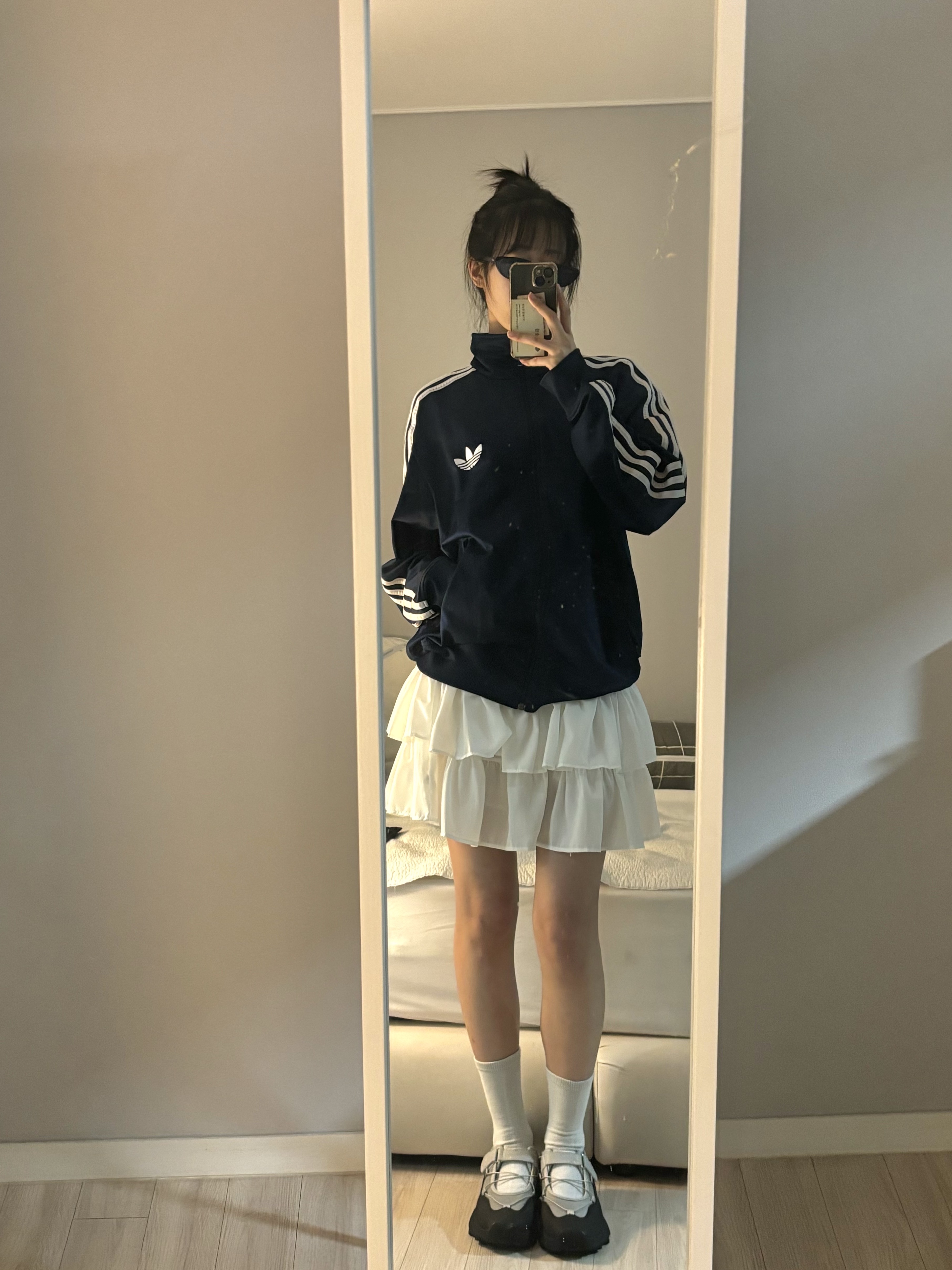 Adidas Adicolor Woven Firebird Track Top Night Indigo - KR Sizing 착용 스타일