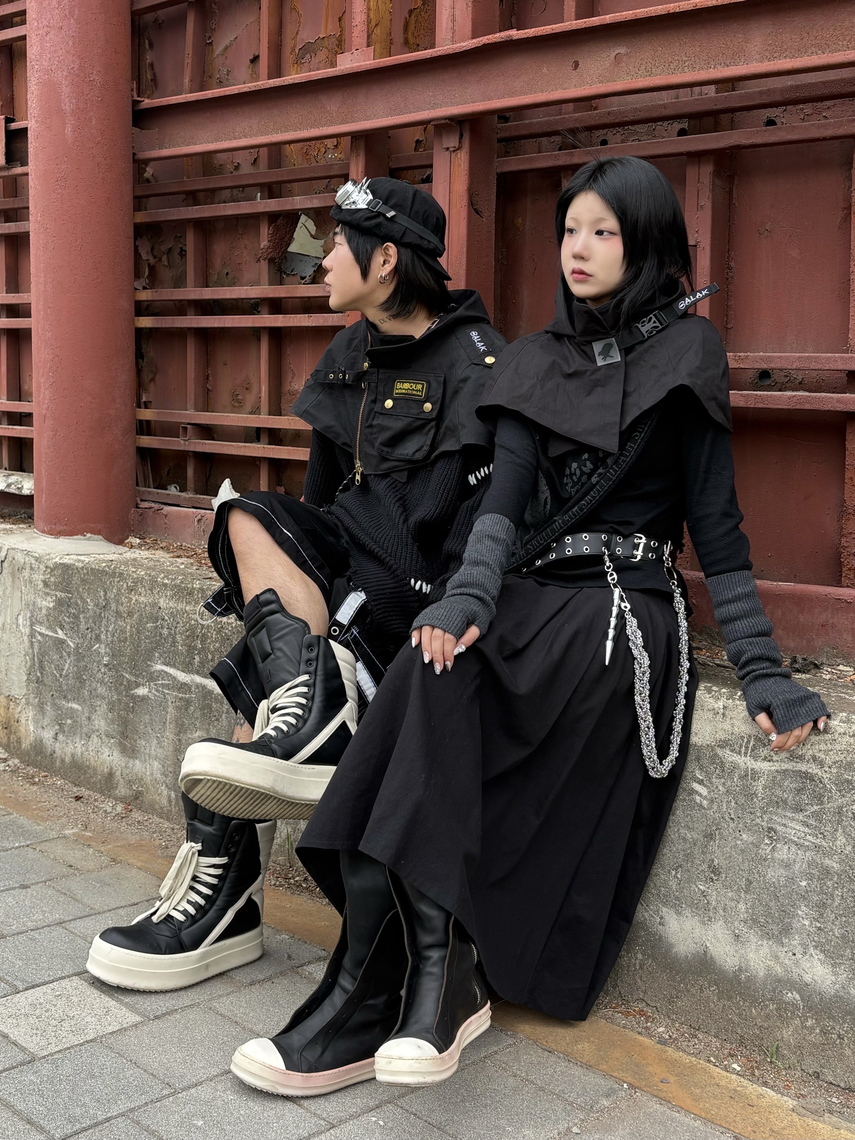 Rick Owens Mega Bumper Geobasket Black Milk 착용 스타일 - 2