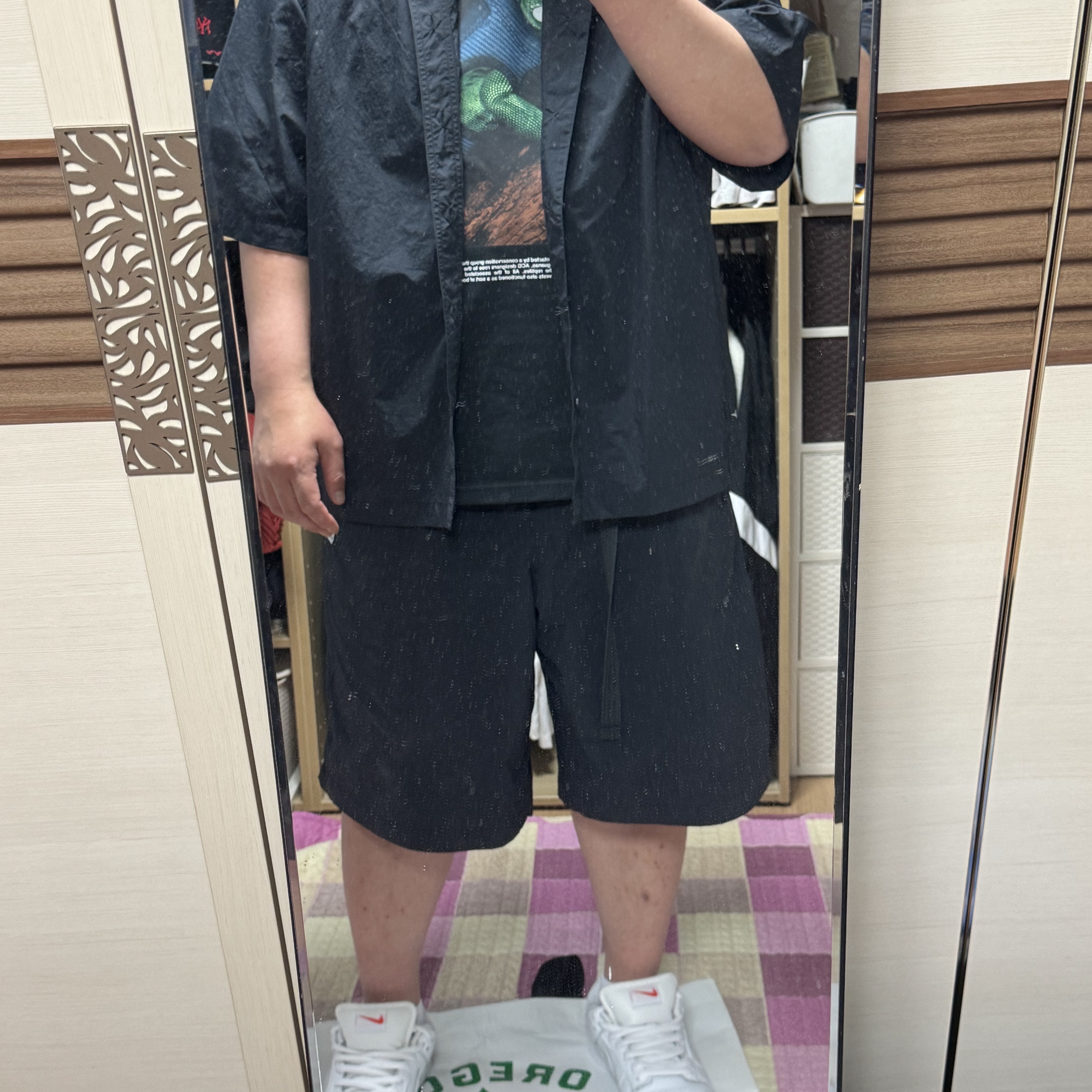 Nike ACG Orb Weaver UV Repel Oversized Shorts Black Anthracite - Asia 착용 스타일 - 3