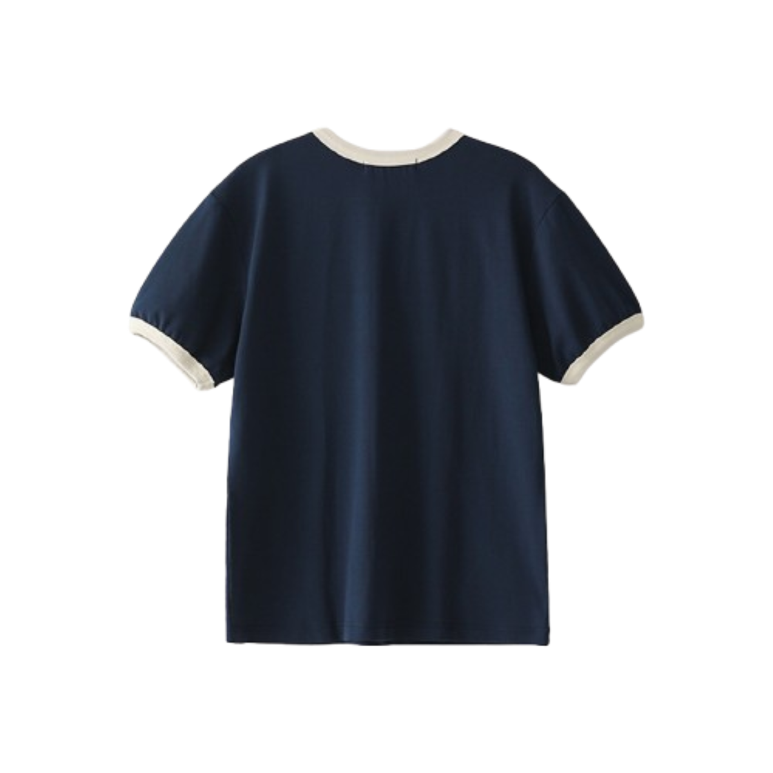 블루 선플라워 풀꽃 레터링 프린티드 링거 티셔츠 네이비(Blue Sunflower Lettering Printed Ringer T-Shirt Navy) - 3