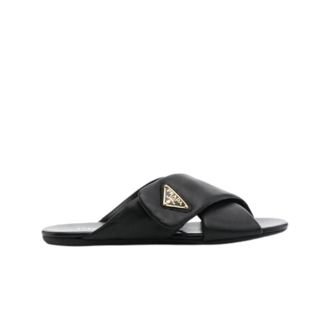 (W) 프라다 나파 레더 슬라이드 블랙