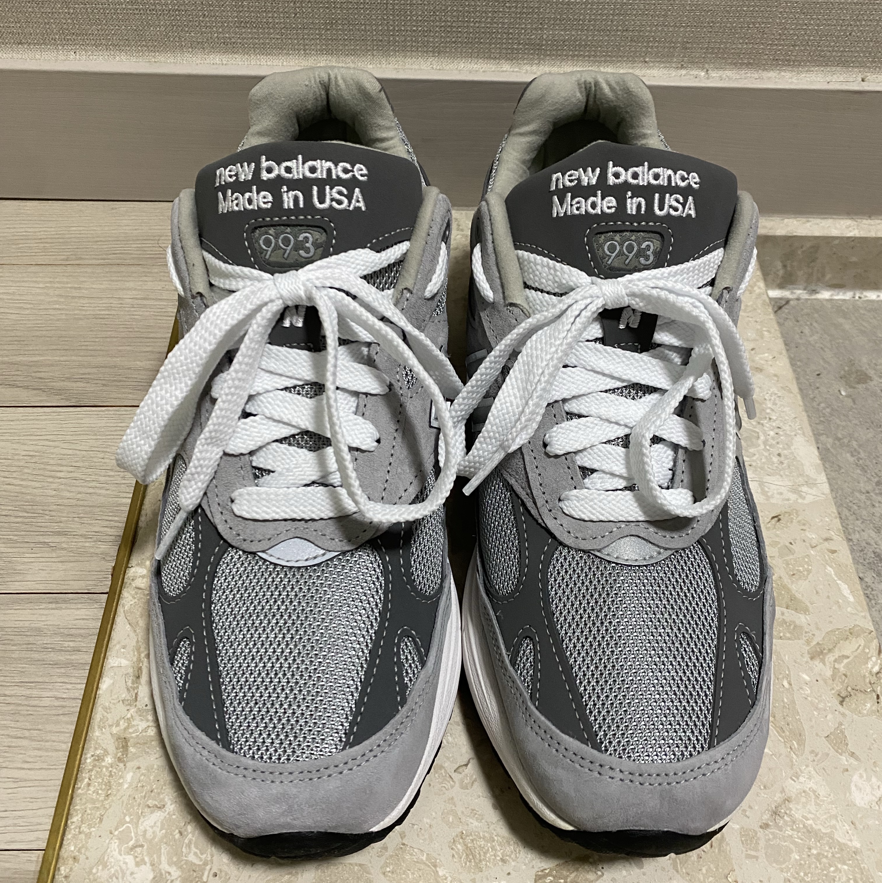 New Balance 993 Made in USA Grey - D Standard 착용 스타일 - 2