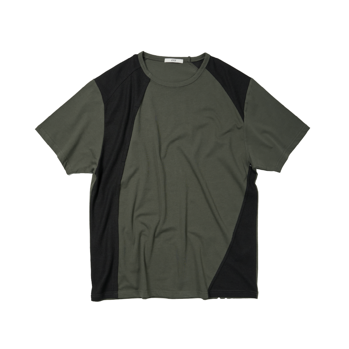 ET2502ST03KH ETCE Mixed Panel T-Shirt Khaki