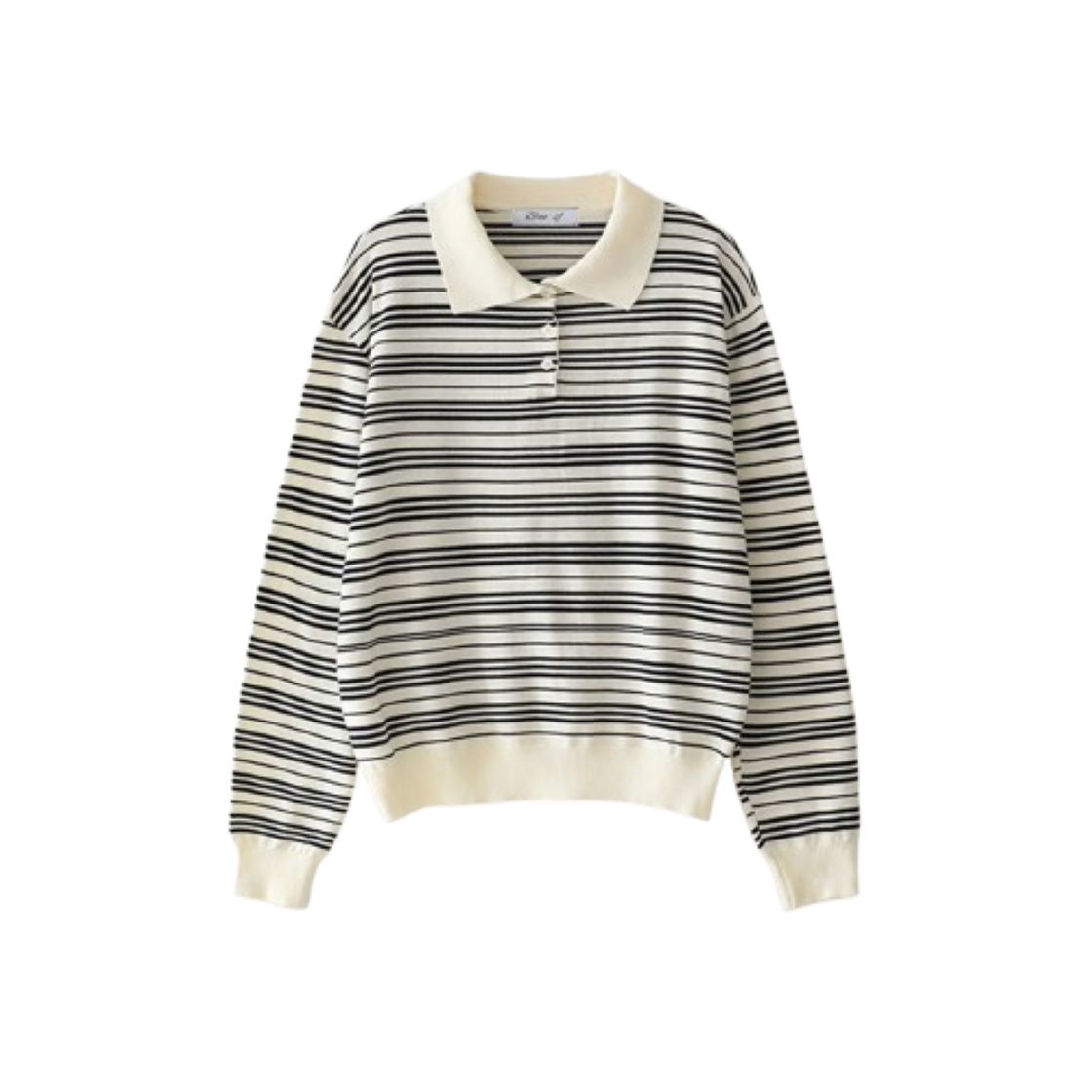 블루 선플라워 리조트 스트라이프 칼라 롱 슬리브 니트웨어 아이보리(Blue Sunflower Resort Striped Collar Long Sleeve Knitwear Ivory) - 2