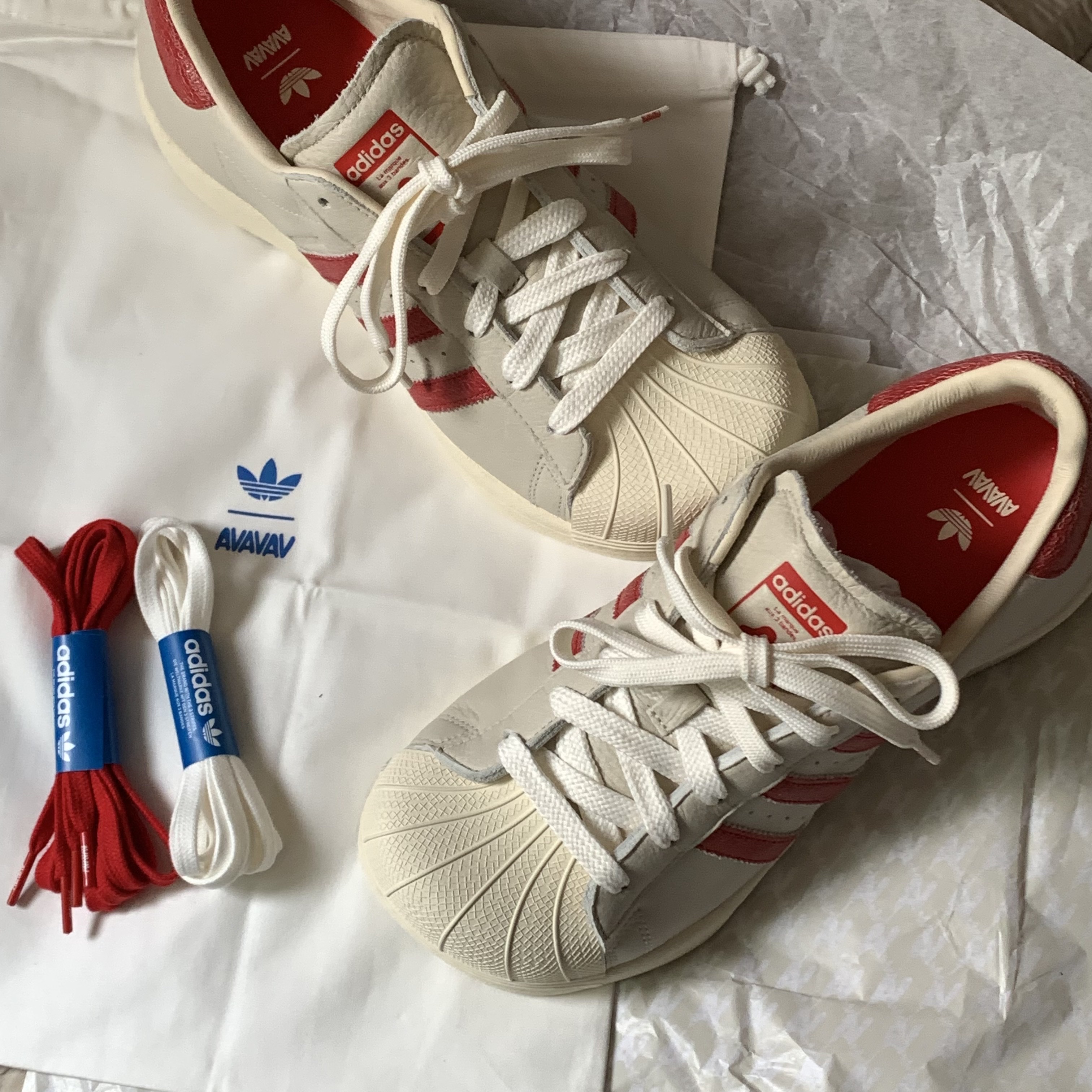 (W) Adidas x Avavav Superstar Crystal White Supplier Colour 착용 스타일 - 1
