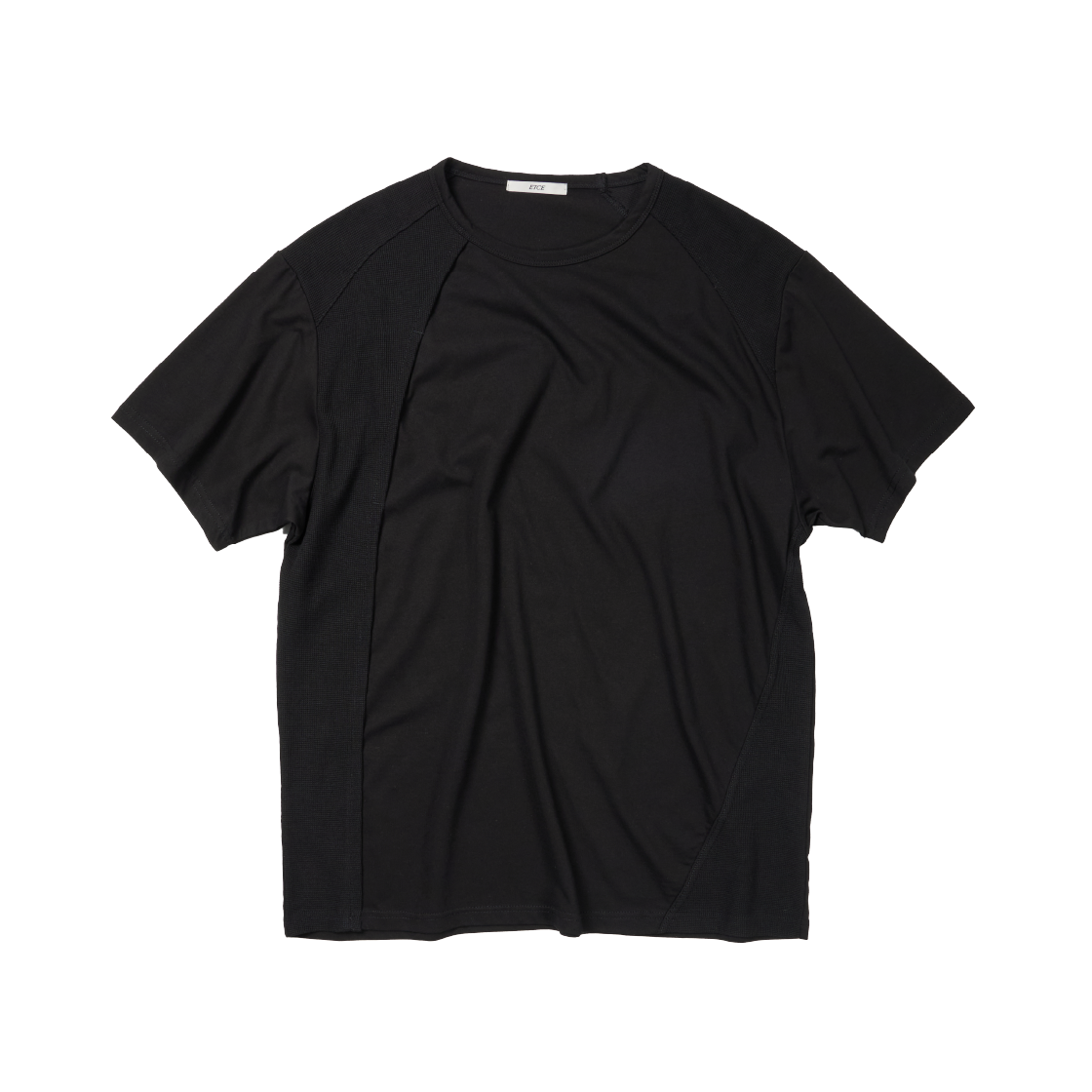 ET2502ST03BK ETCE Mixed Panel T-Shirt Black