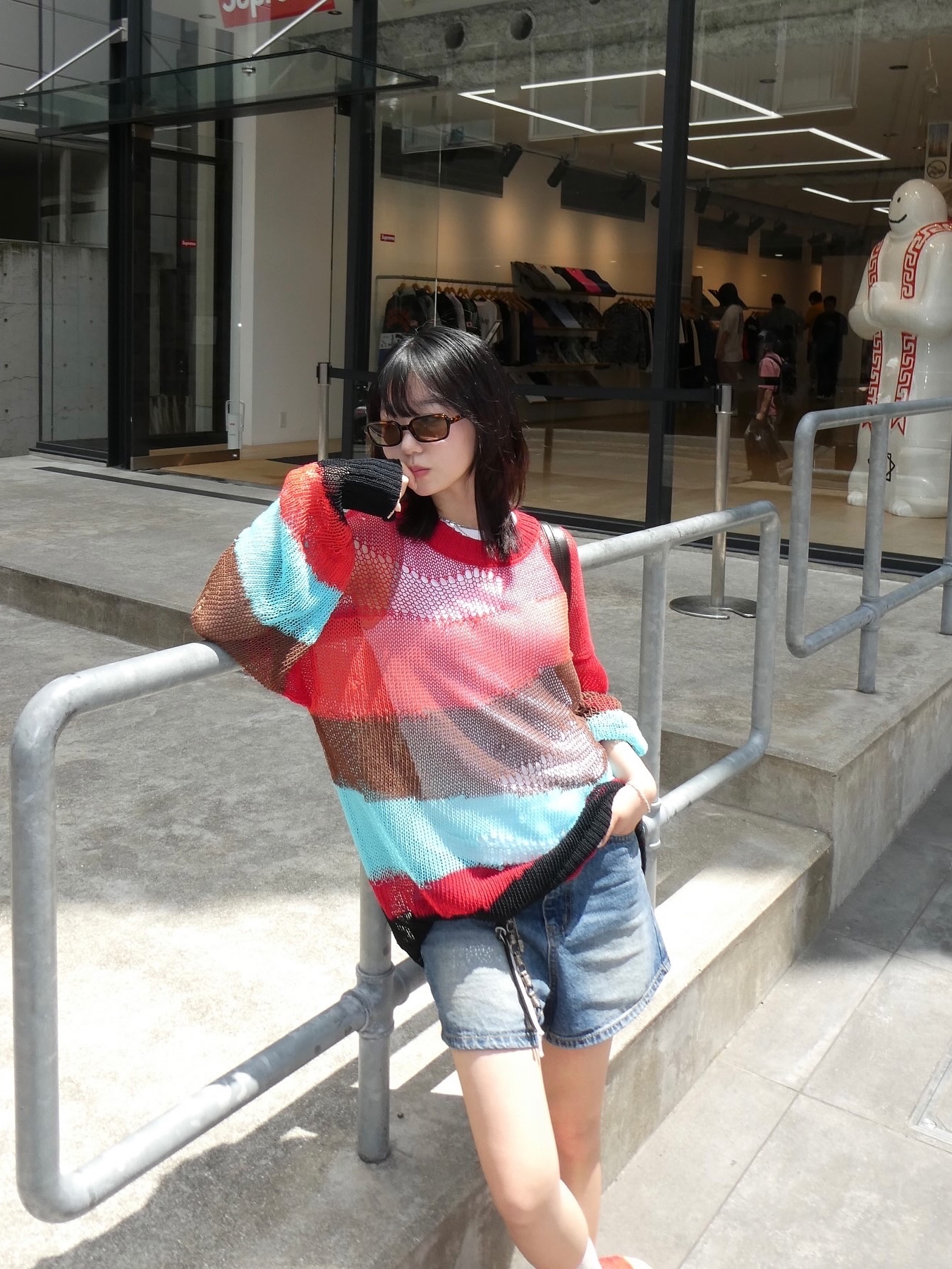 New Balance 509 Deep Red, Zara x Andersson Bell Jacquard Lace Sweater Multicolor 착용 스타일 - 2