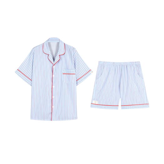 Dossy Silk Chloe Short Sleeve Pajama Set Sky