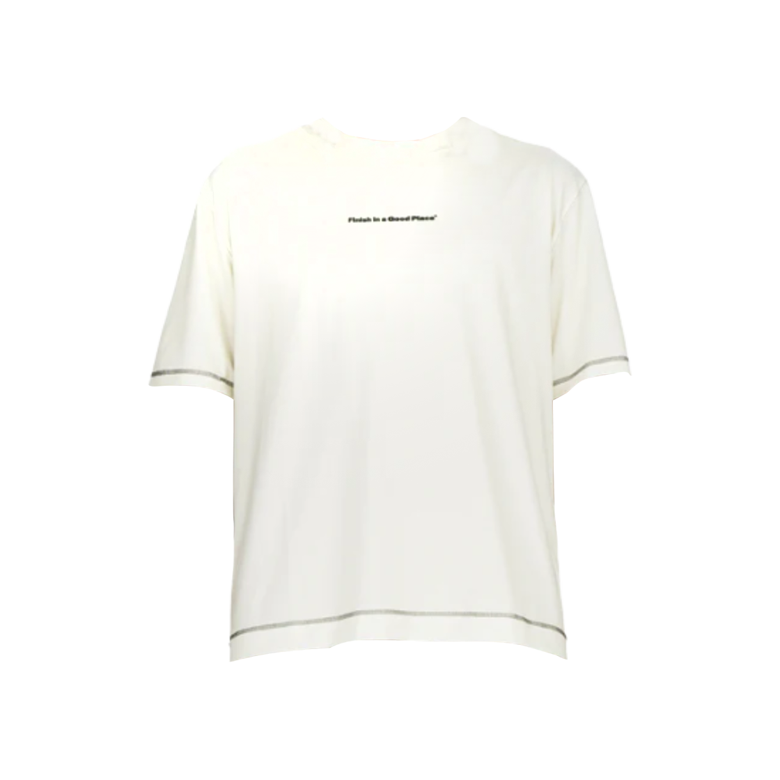 우나 웨이비 티셔츠 올드 화이트 블랙(Unna Wavy T-Shirt Old White Black)