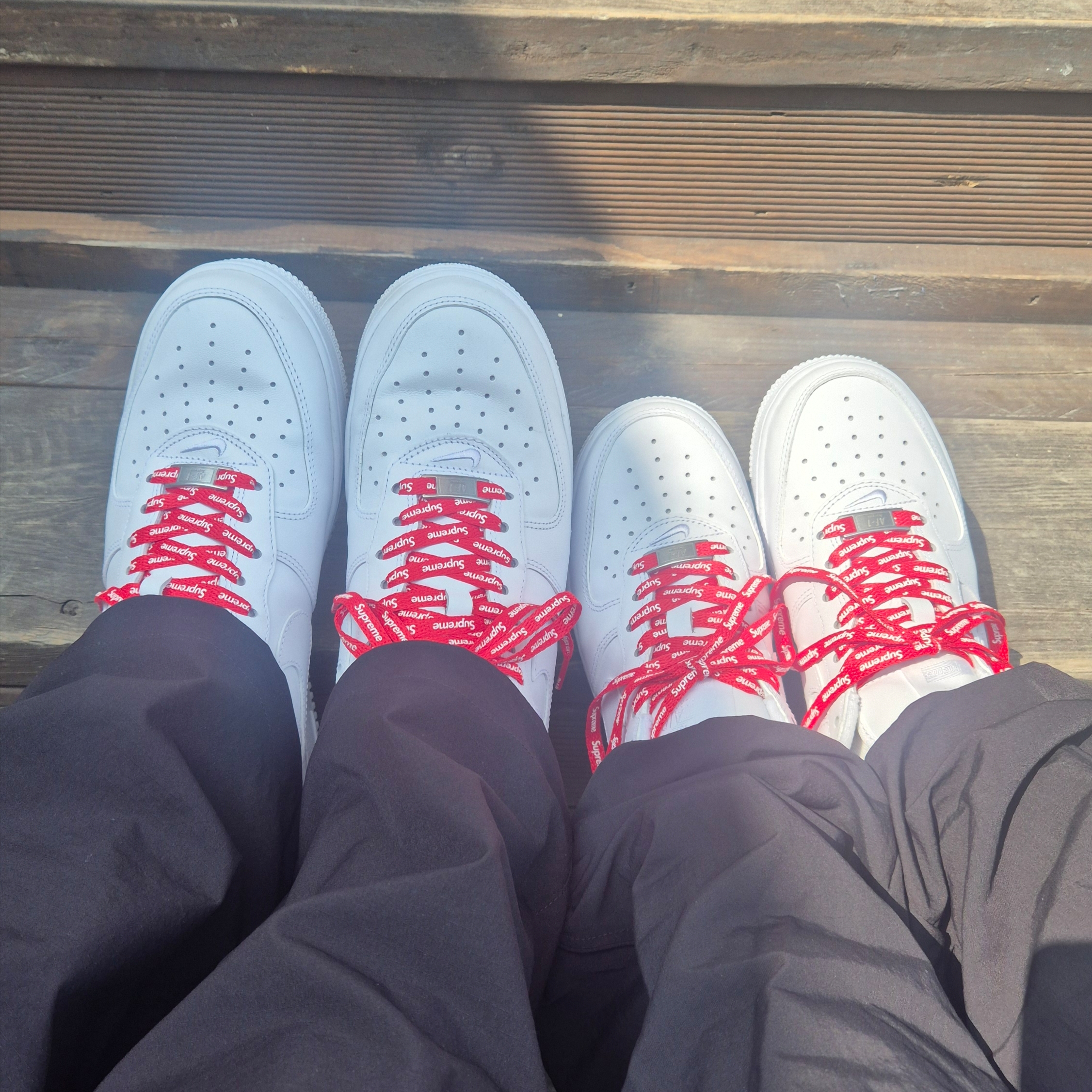 Nike x Supreme Air Force 1 Low White 착용 스타일