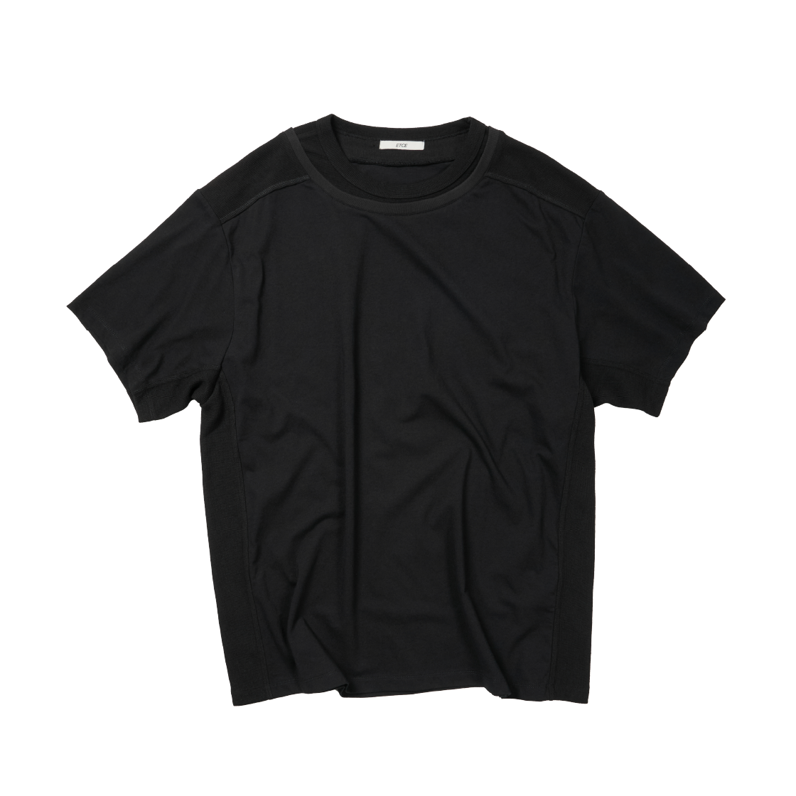 ET2502ST01BK ETCE Double Neck Layered T-Shirt Black